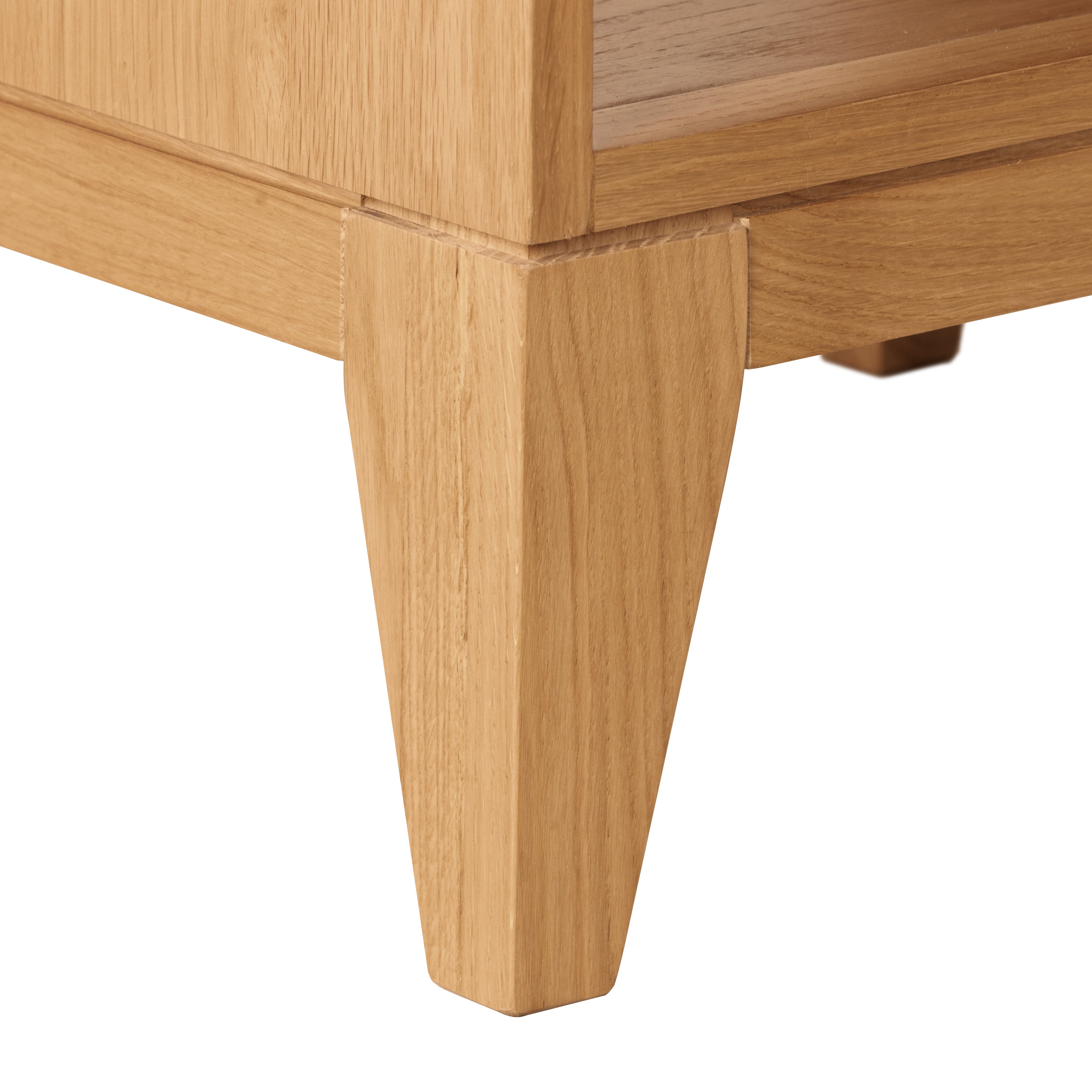 Viento Natural Oak Wood 1 Drawer Bedside Table