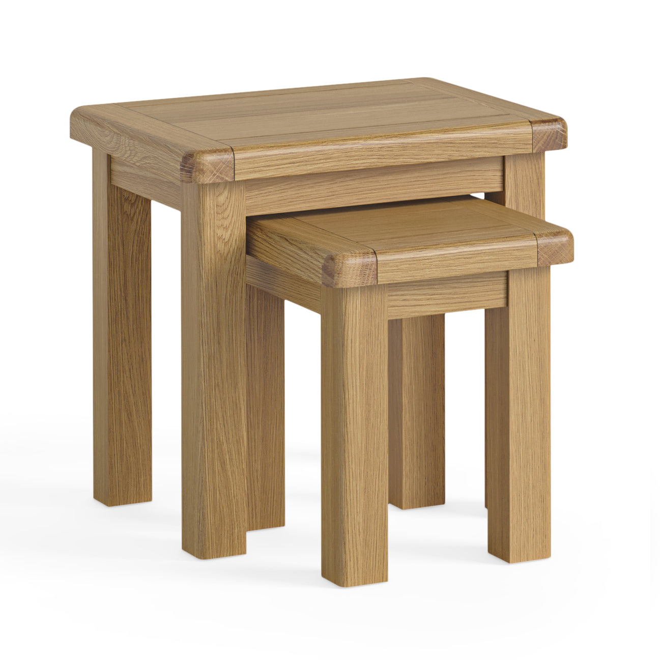 Jackson Oak Wood Side Tables Nest