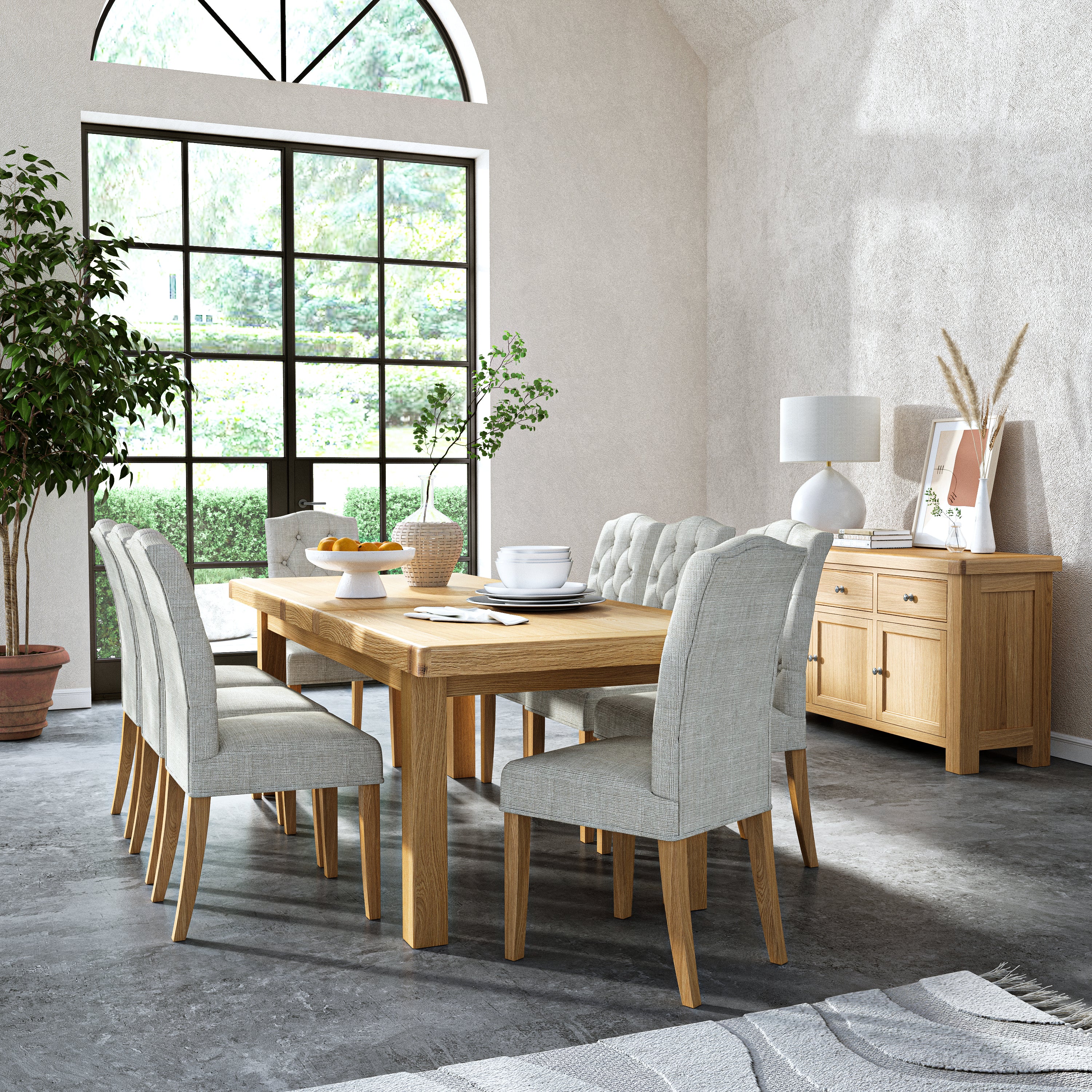 Jackson Oak Wood Large Extending Dining Table 200/245cm