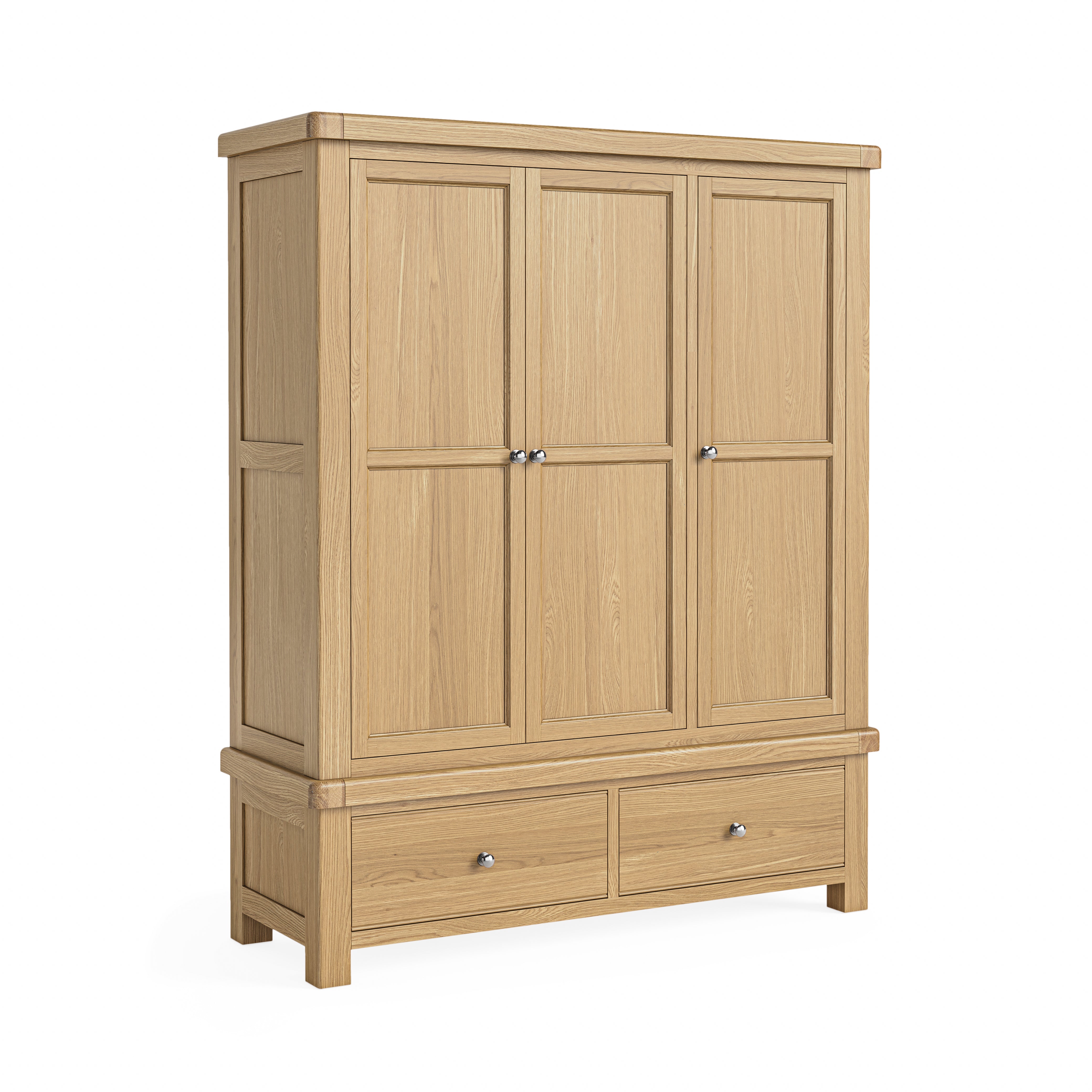 Jackson Oak Wood Triple Waedrobe Top