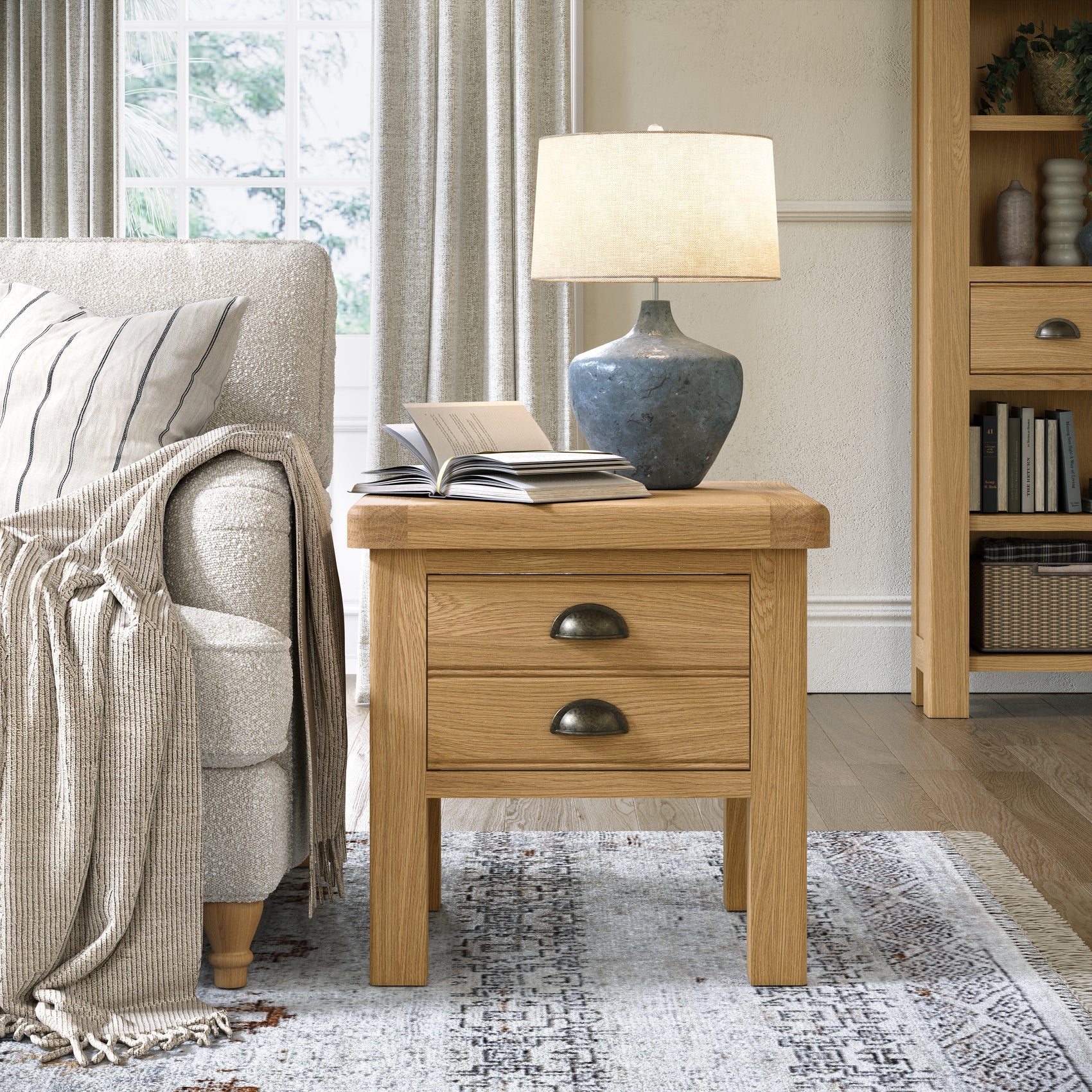 Jackson Oak Wood Side Table