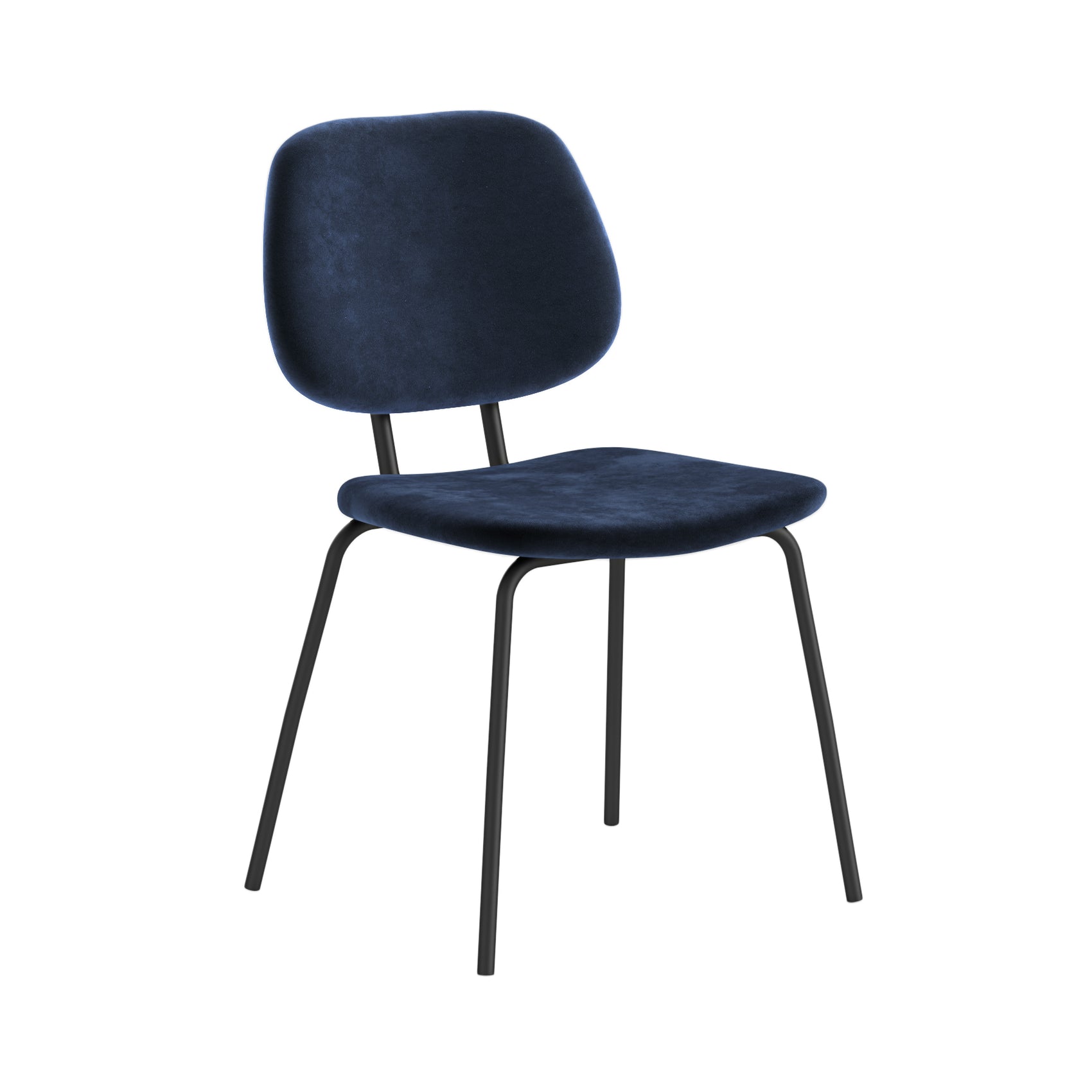 Set of 2 Lily Navy Blue Velvet Dining Chairs