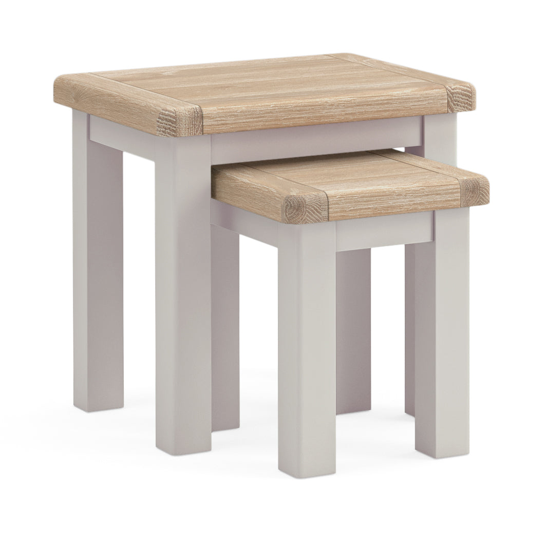 Hartwell Grey Wood Side Tables Nest