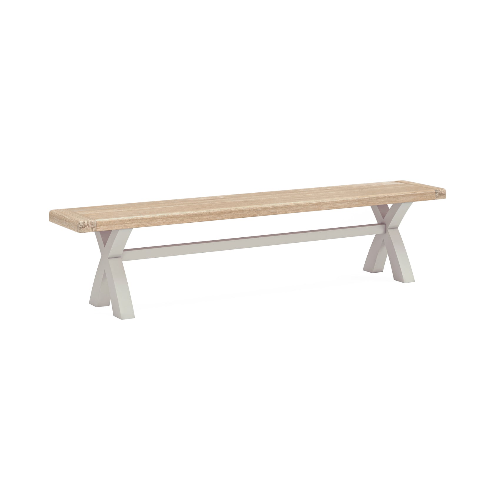 Hartwell Grey Wood Cross Bench 200cm with Cushion