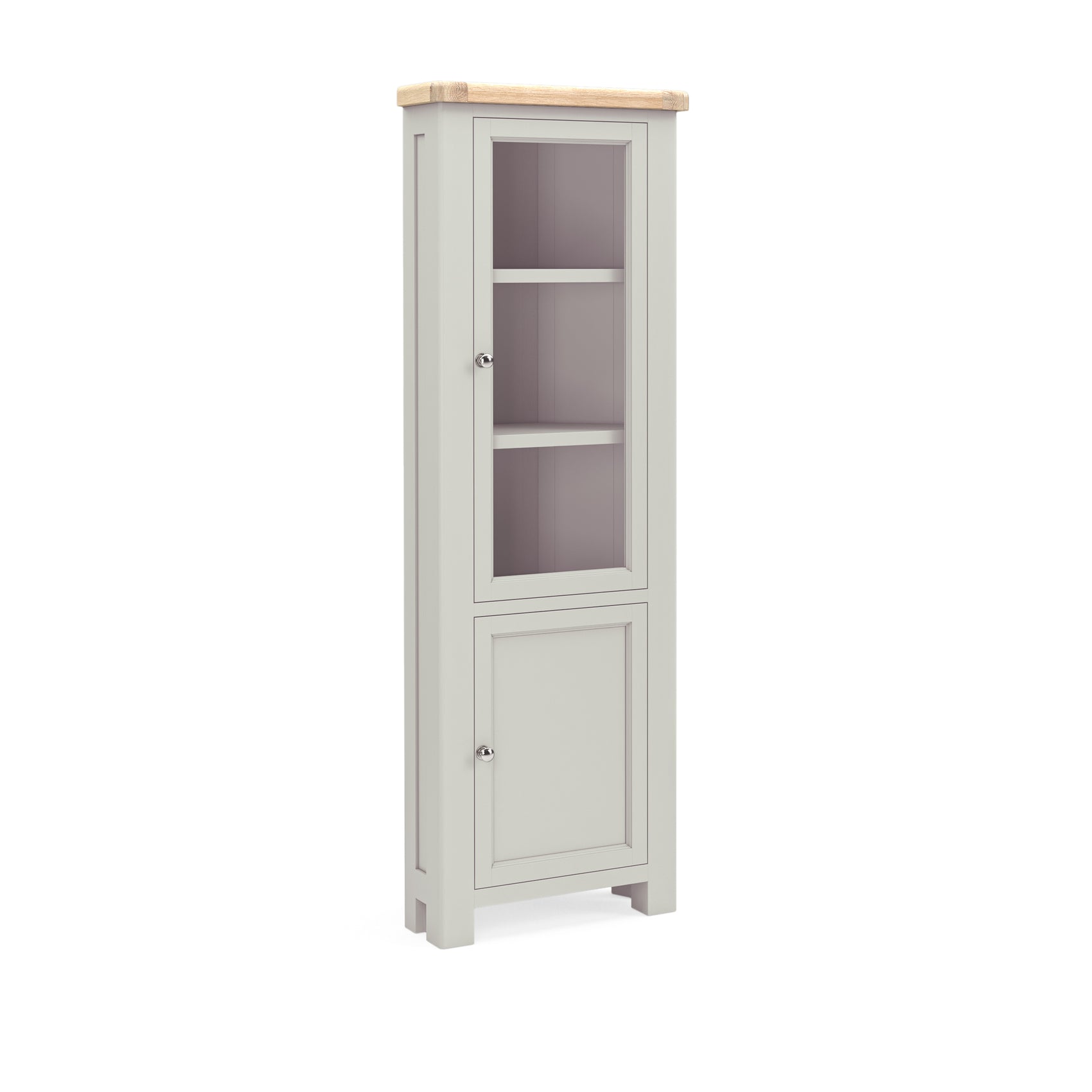 Hartwell Grey Wood Corner Display Cabinet