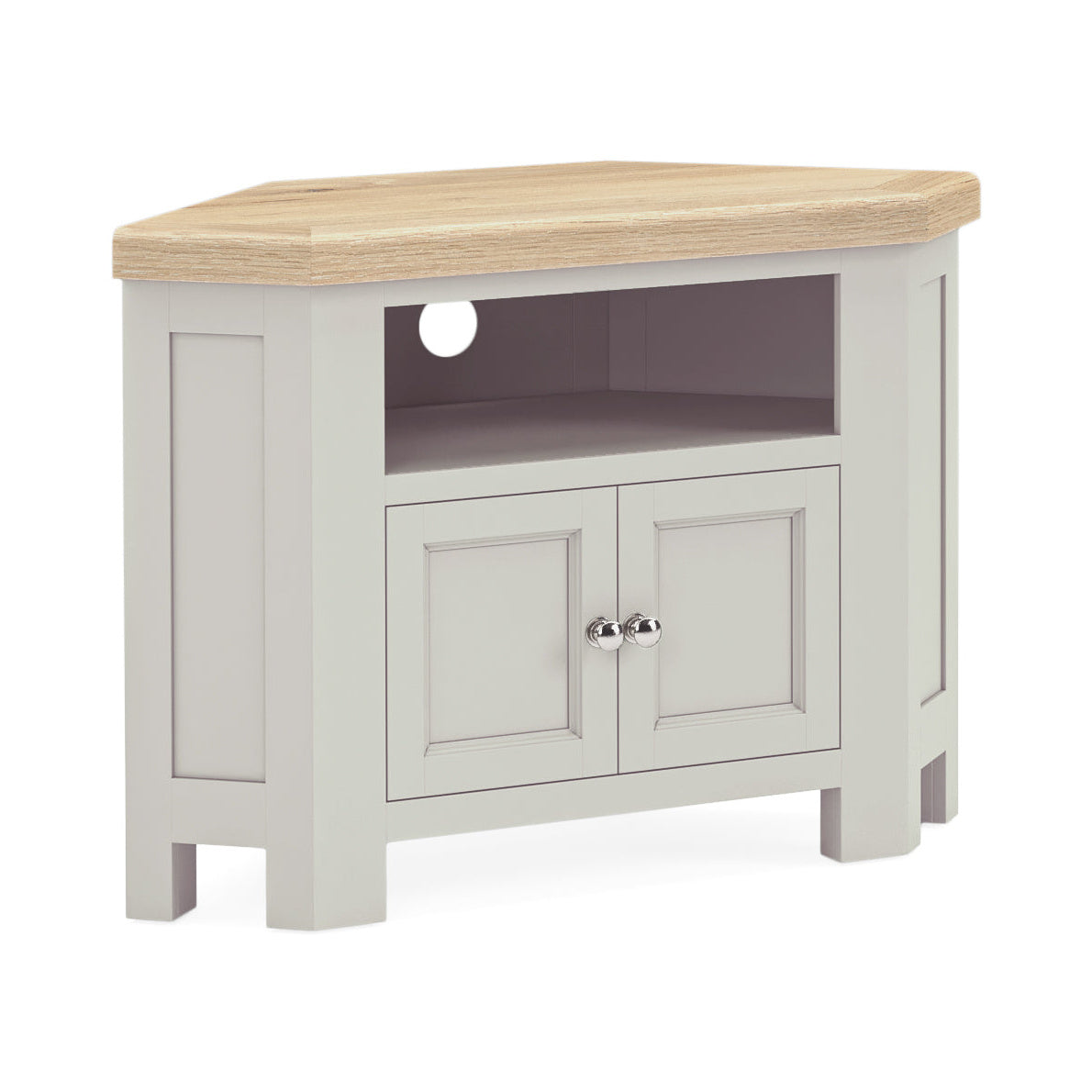Hartwell Grey Wood Corner TV Unit with 2 Doors