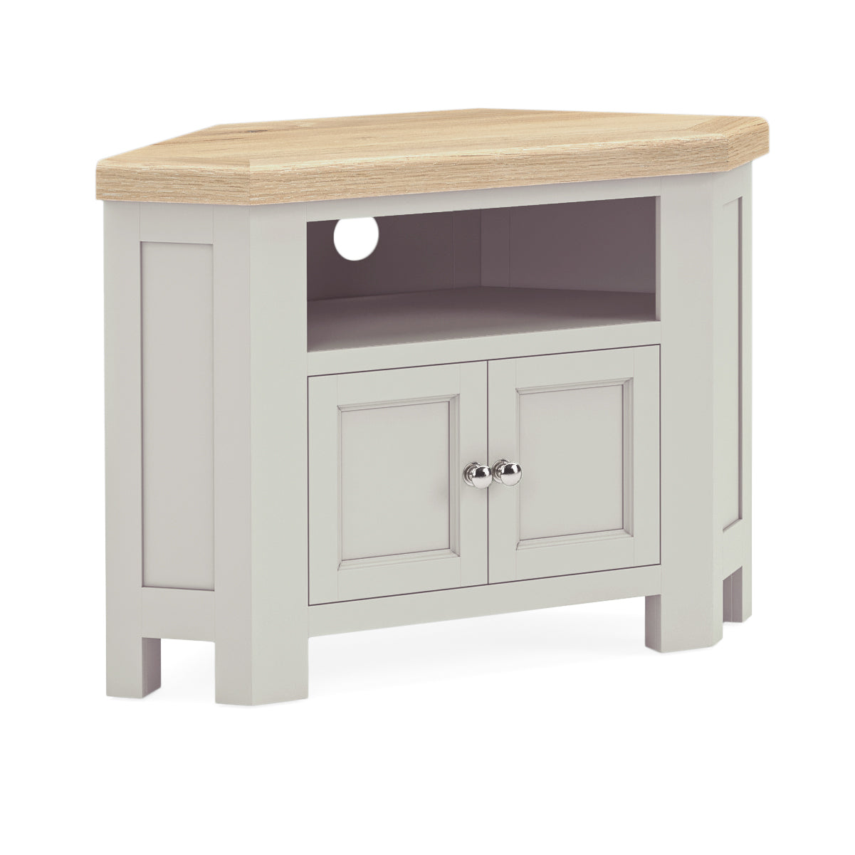 Hartwell Grey Wood Corner TV Unit with 2 Doors
