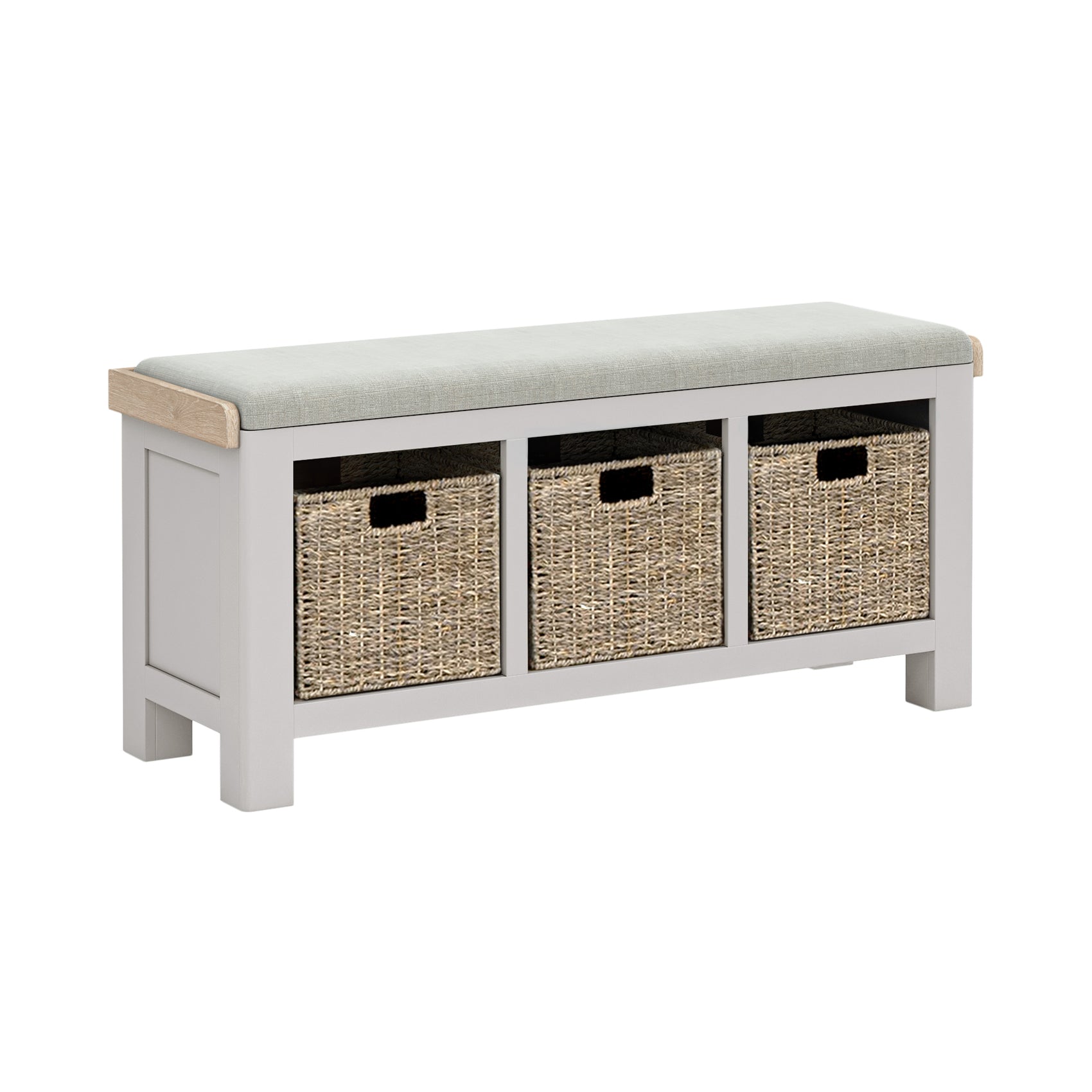 Hartwell Grey Wood Storage Bench