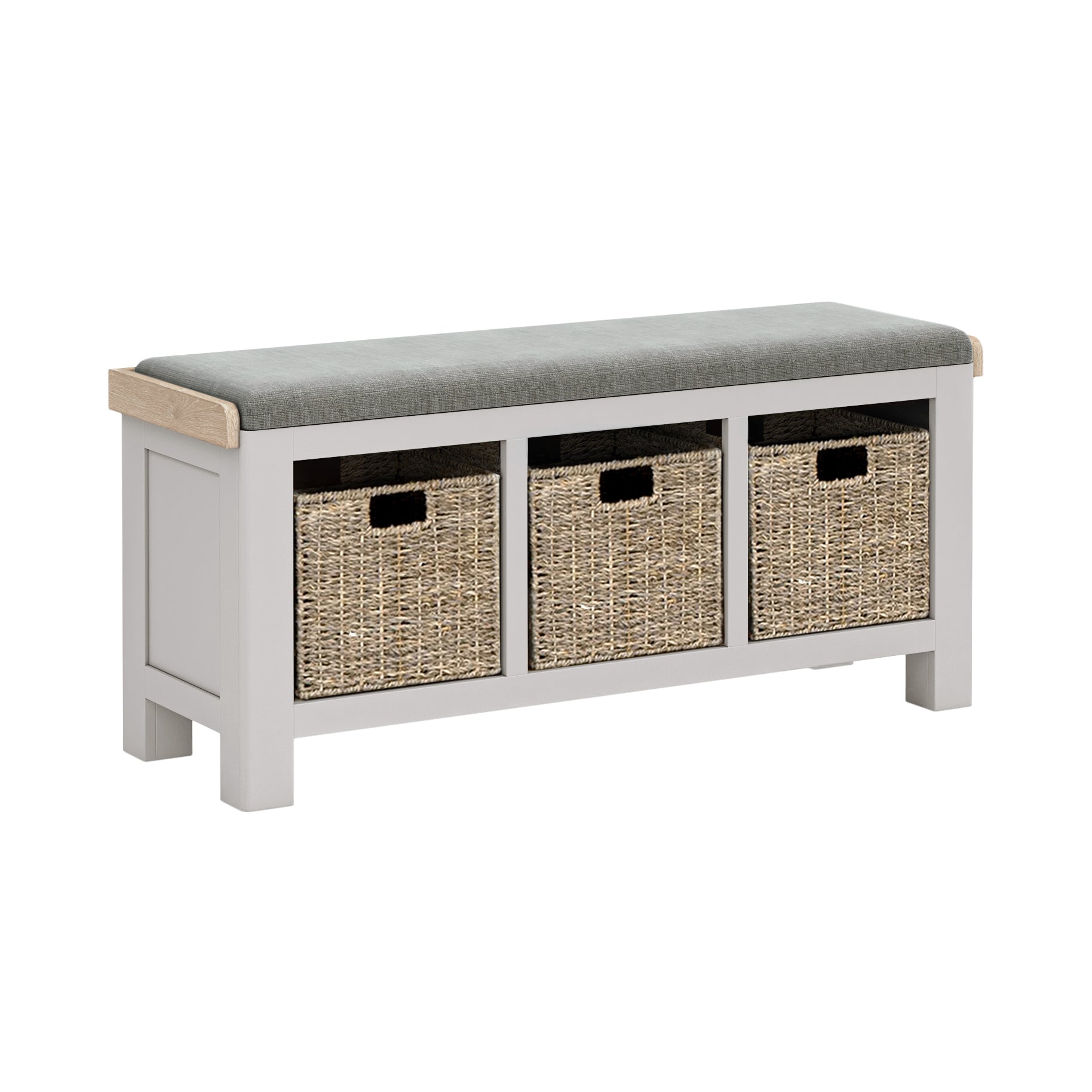 Hartwell Grey Wood Storage Bench