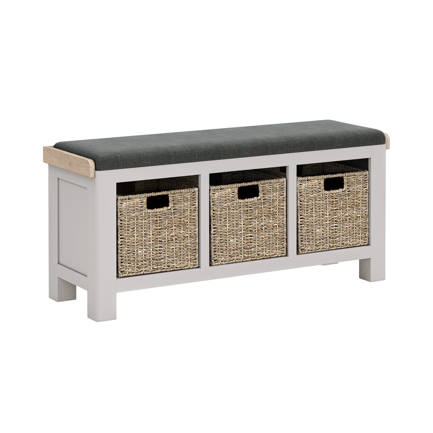 Hartwell Grey Wood Storage Bench