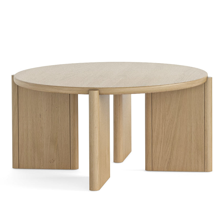 Hadley Light Oak Wood Round Coffee Table