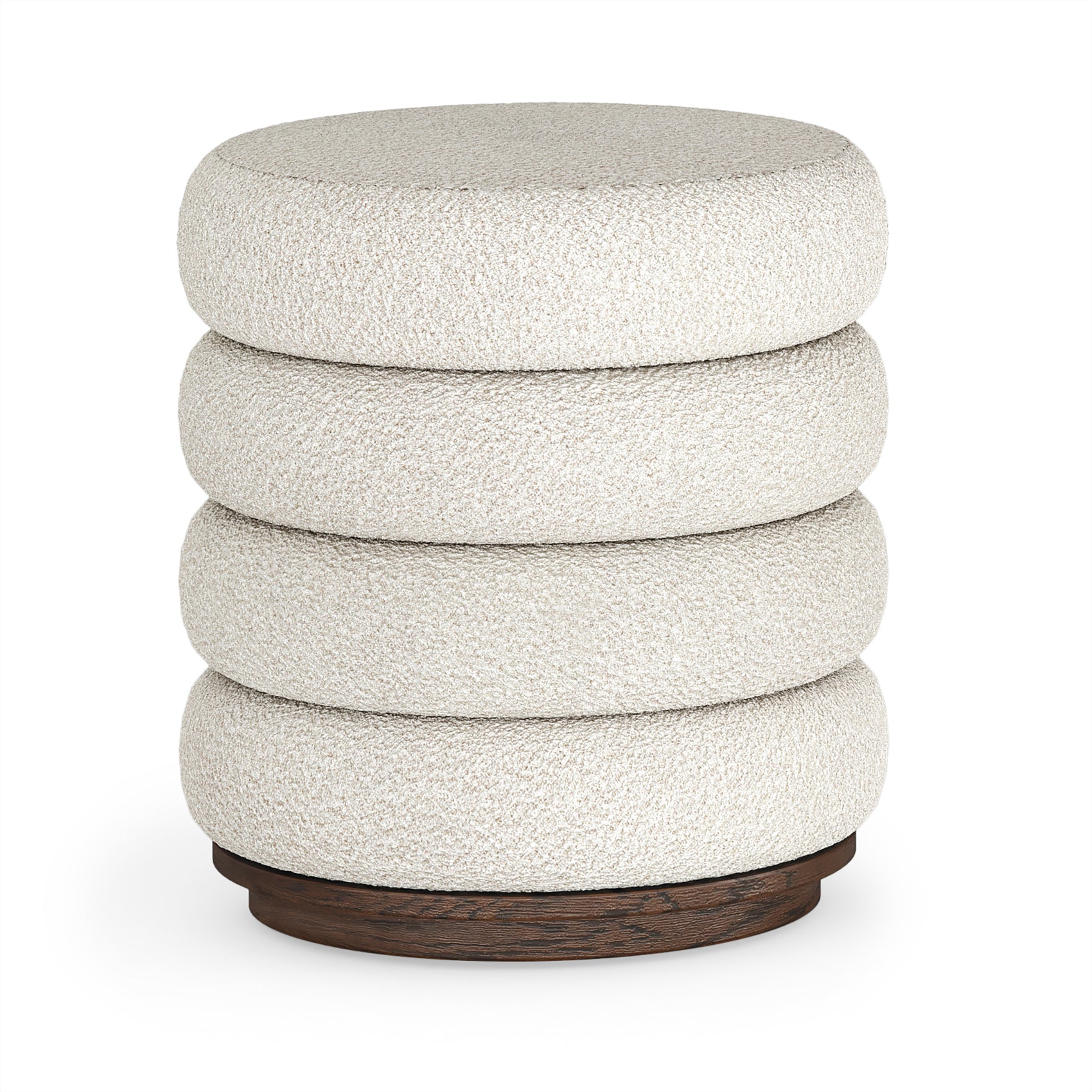 Dakota Brown Oak Wood Upholstered Foot Stool