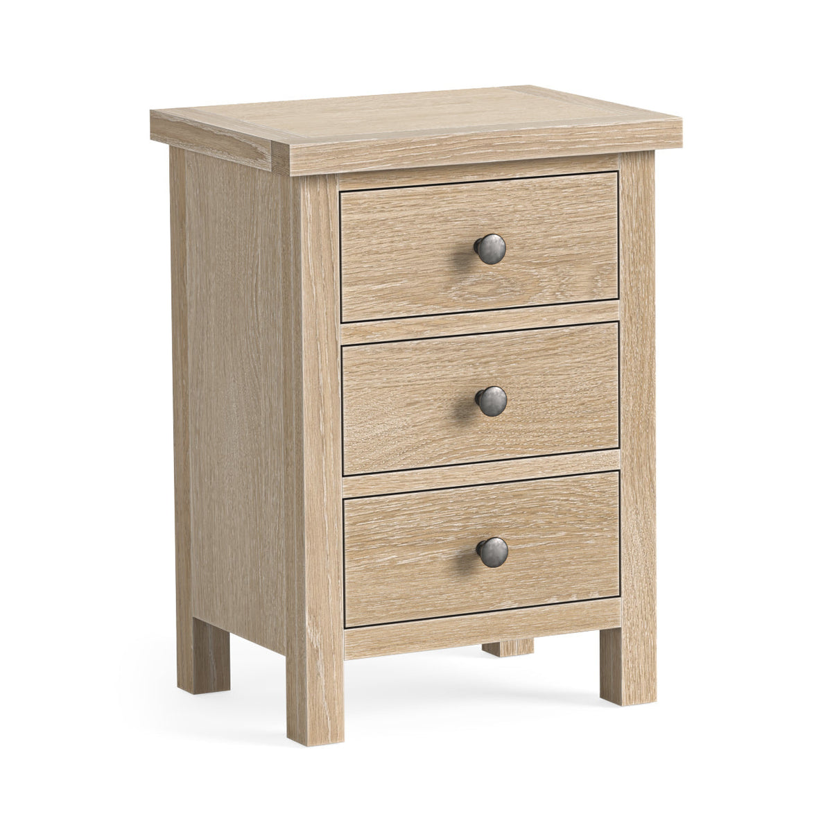 Somerton Whitewash Oak Wood Bedside Table