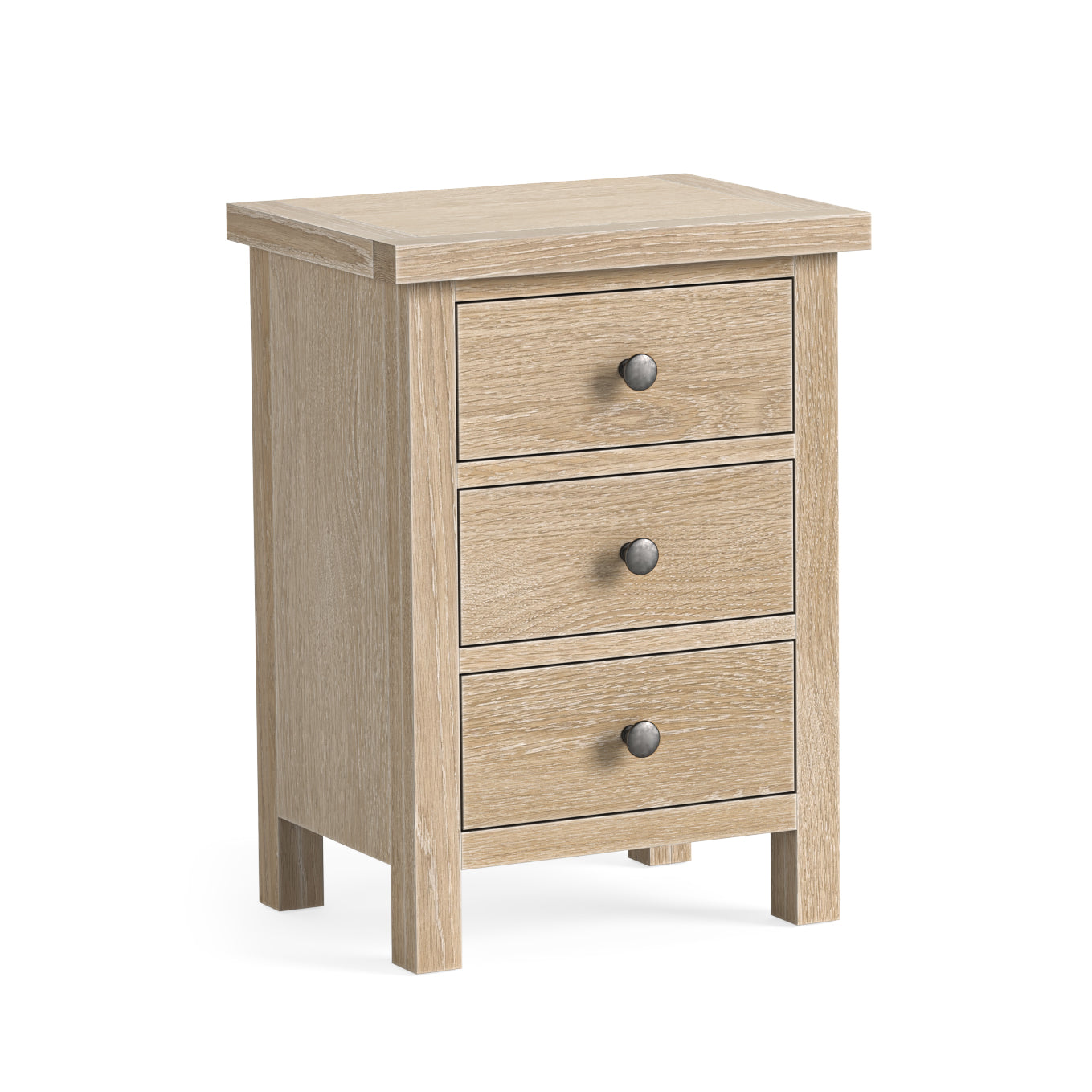 Somerton Whitewash Oak Wood Bedside Table