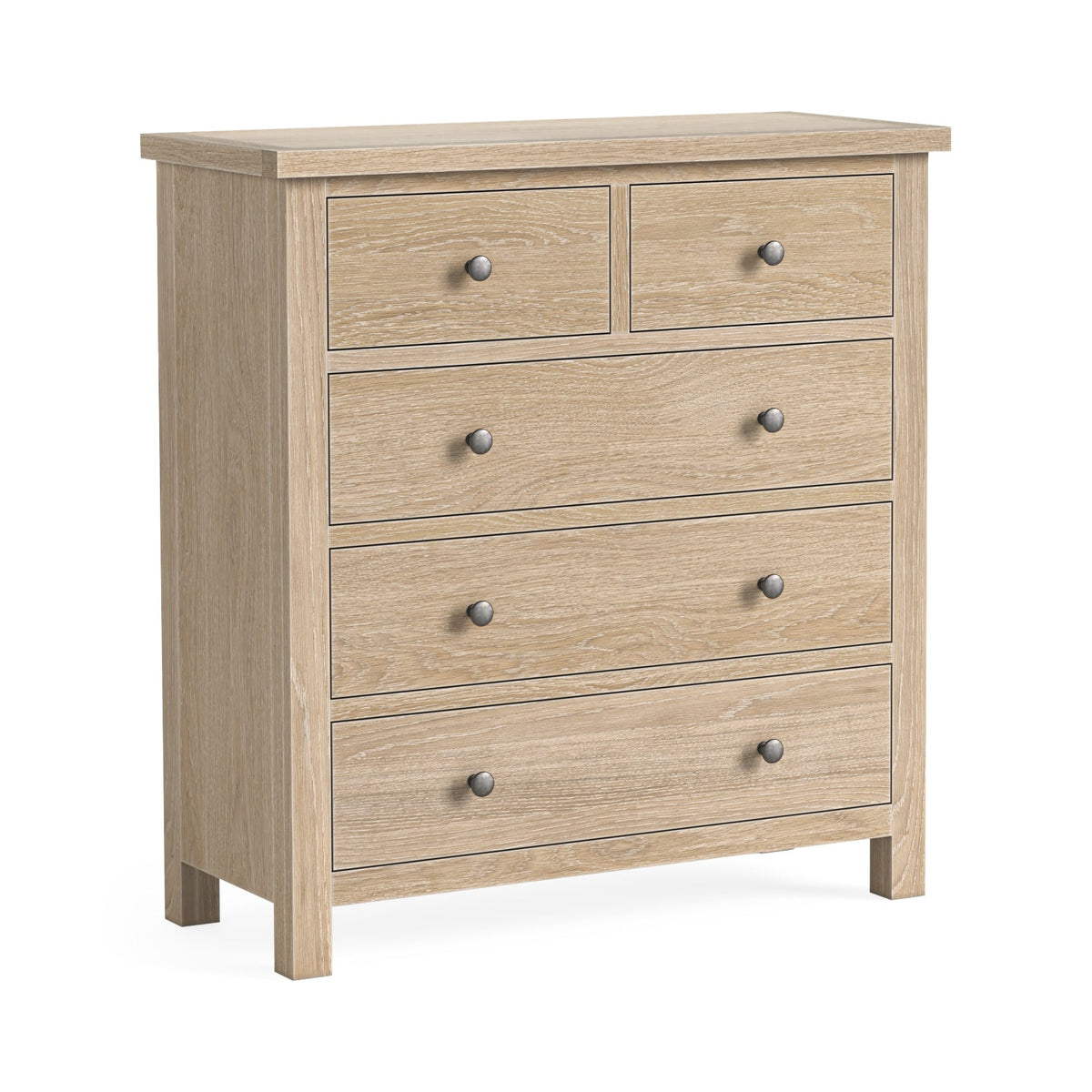 Somerton Whitewash Oak Wood Chest of Drawers