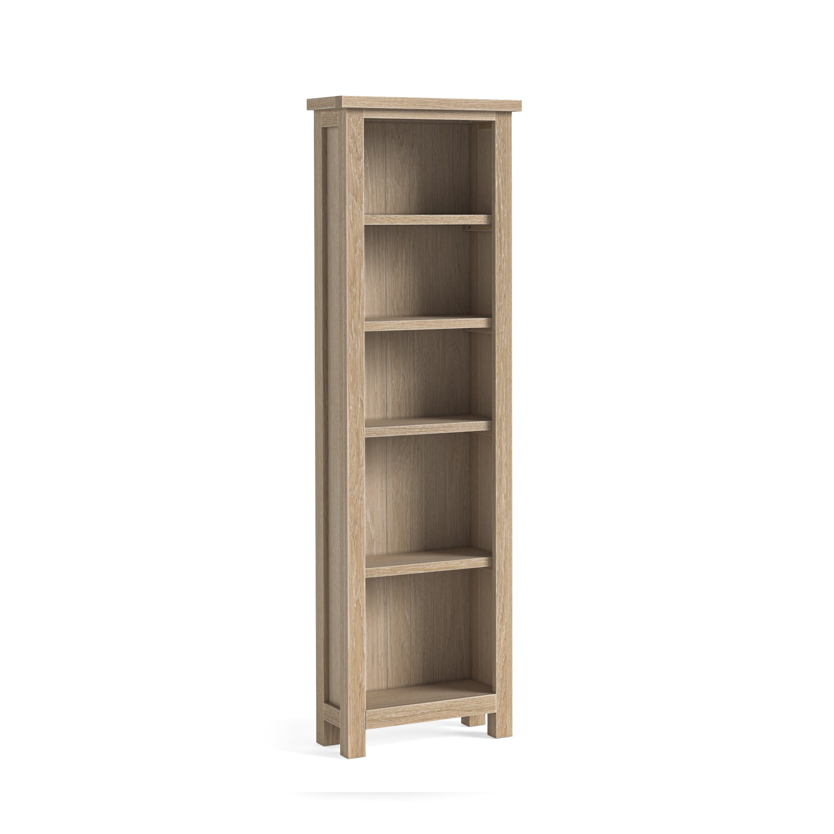 Somerton Whitewash Oak Wood Slim Display Unit
