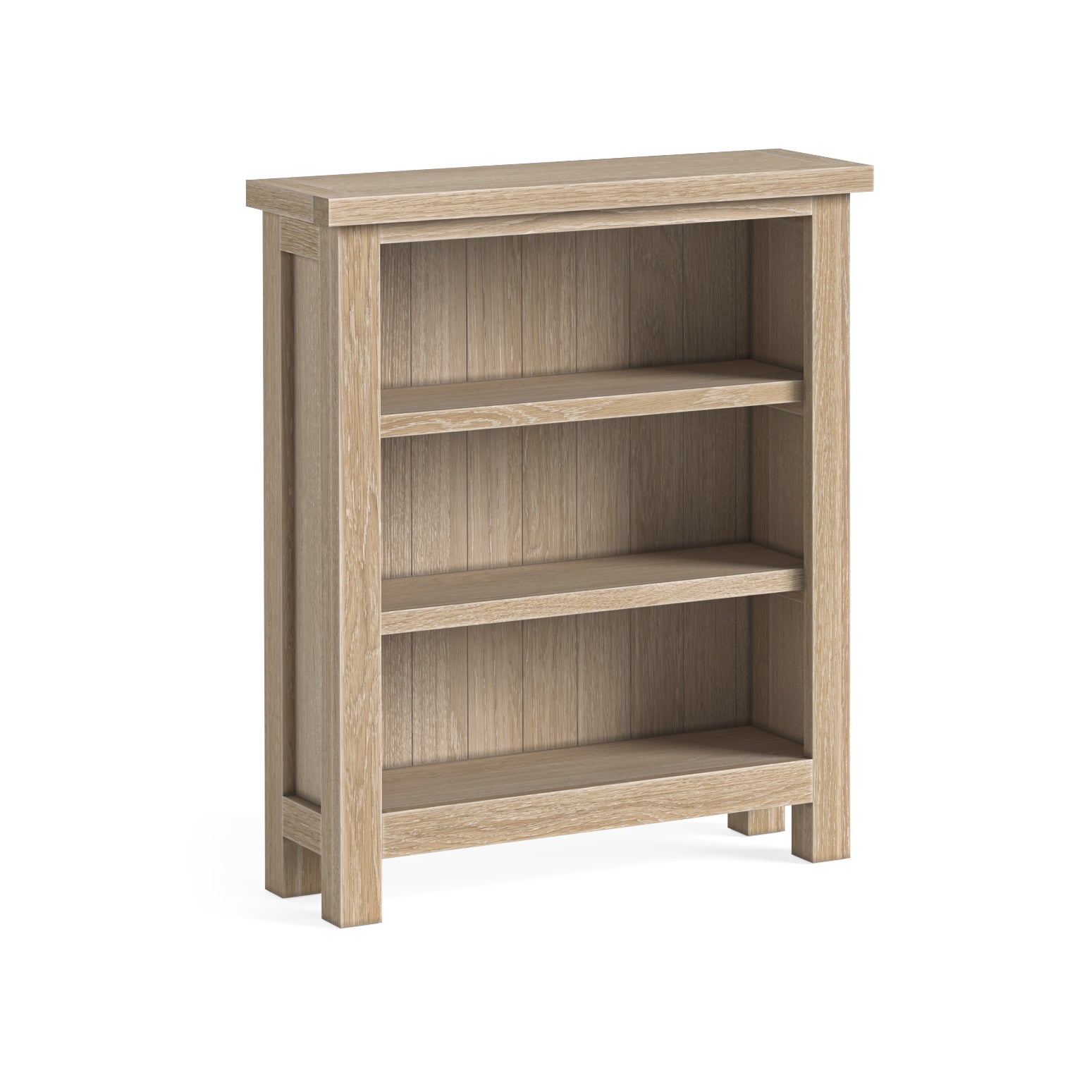 Somerton Whitewash Oak Wood Low Display Unit