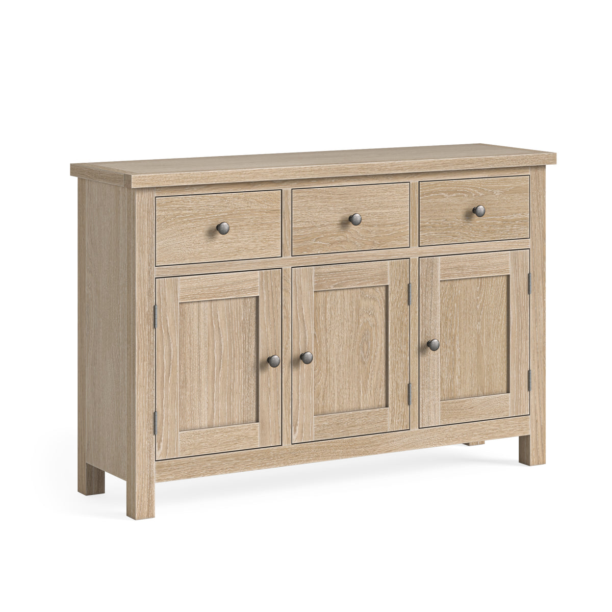 Somerton Whitewash Oak Wood Sideboard - Large
