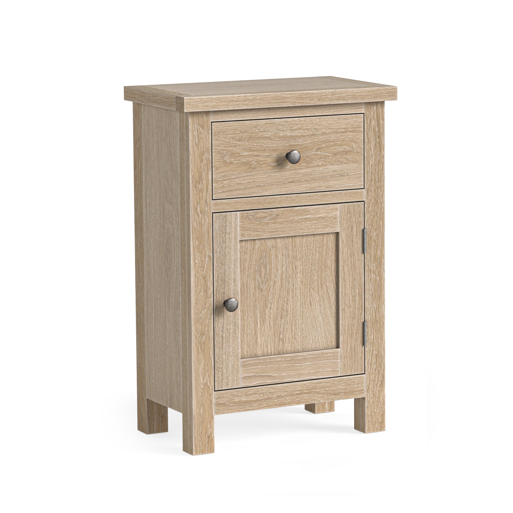 Somerton Whitewash Oak Wood Telephone Cupboard