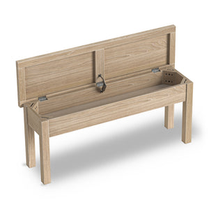 Somerton Whitewash Oak Wood Shallow Storage Bench