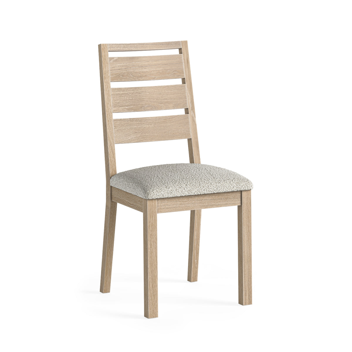 Somerton Whitewash Oak Wood & White Boucle Dining Chair