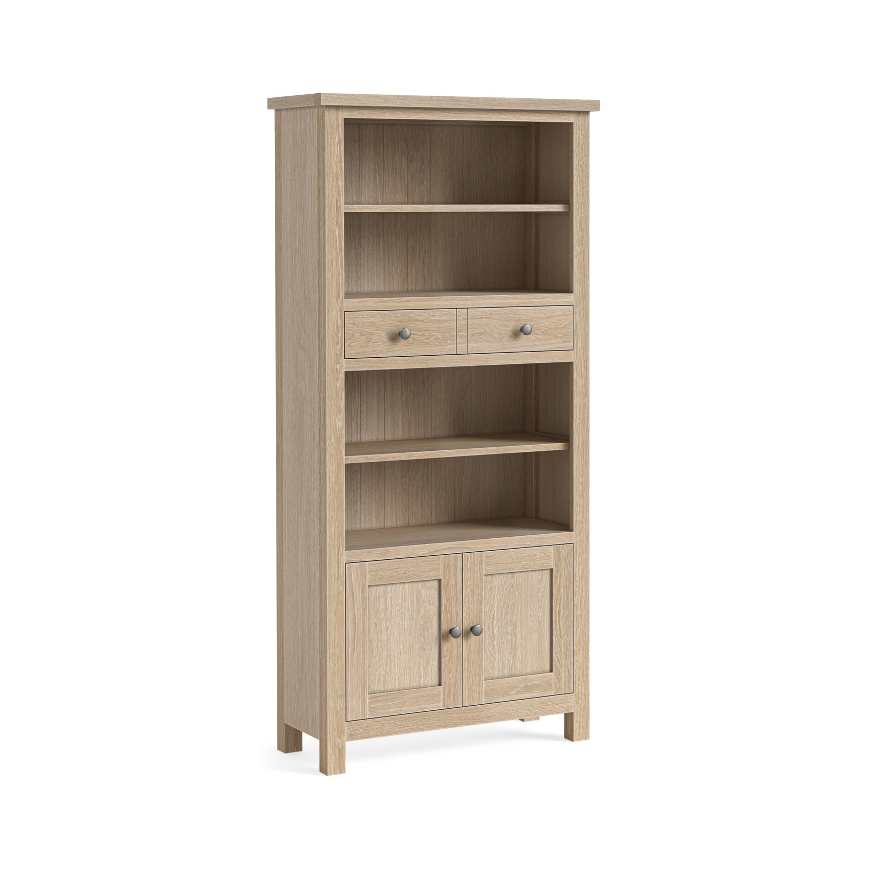 Somerton Whitewash Oak Wood Display Unit
