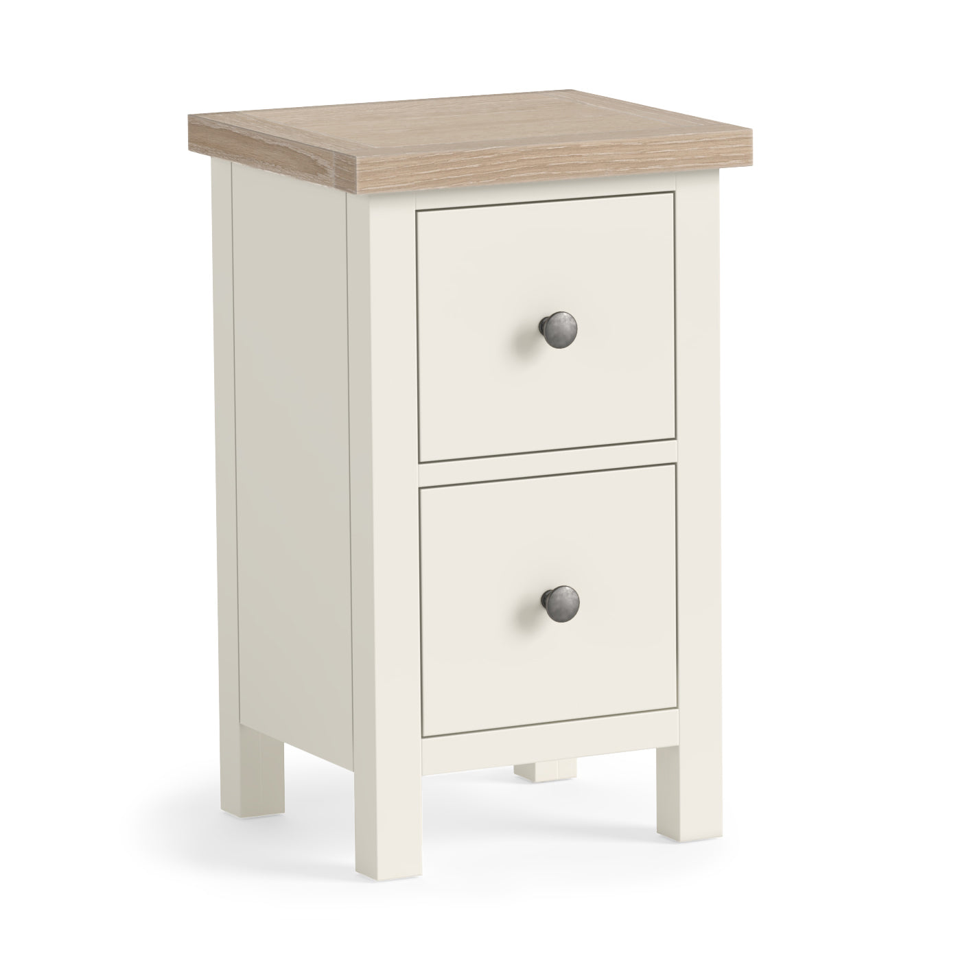 Somerton Coconut White Oak Wood Narrow Bedside Table