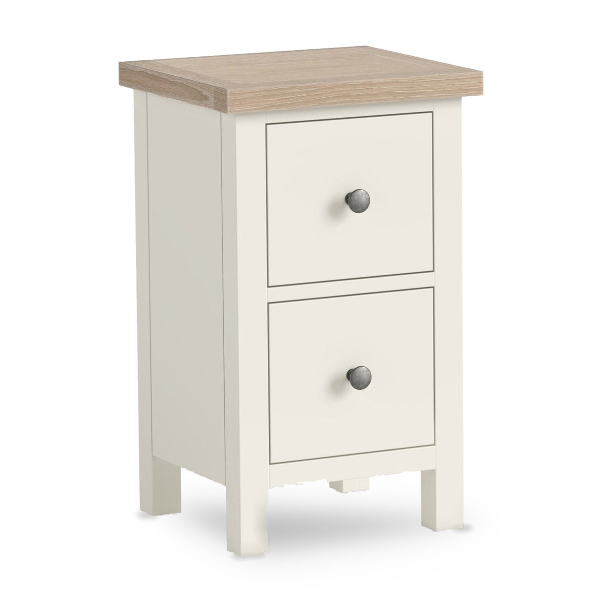 Somerton Coconut White Oak Wood Narrow Bedside Table