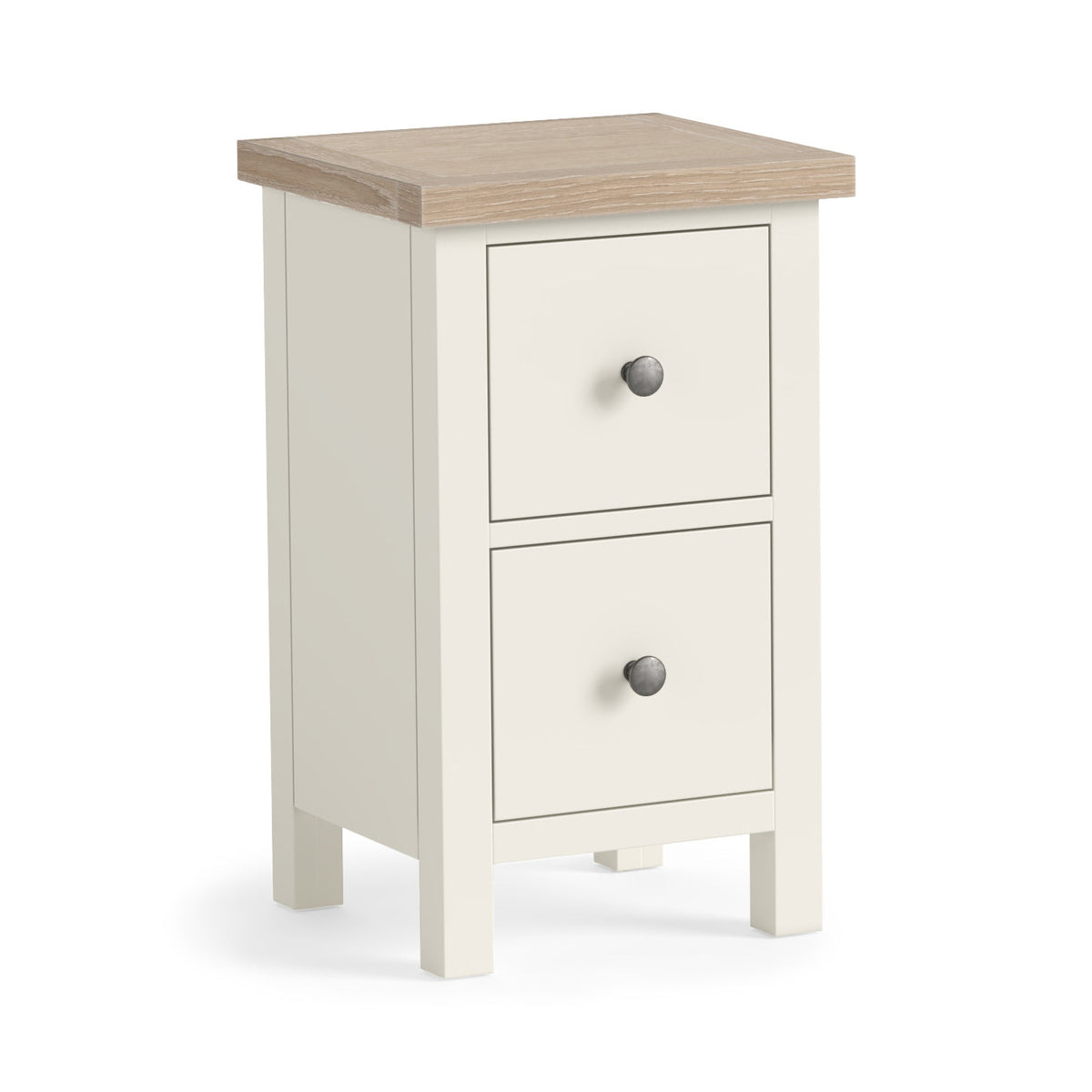 Somerton Coconut White Oak Wood Narrow Bedside Table