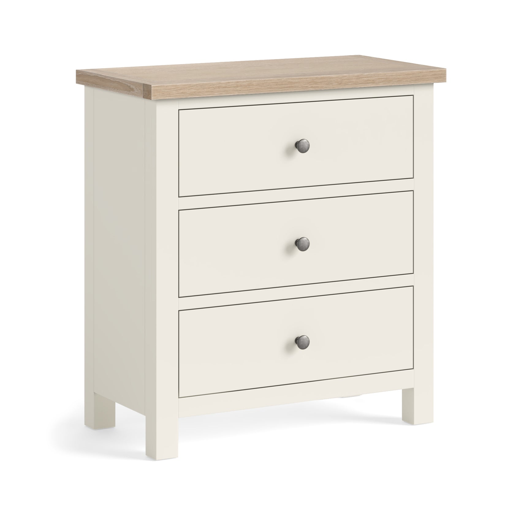Somerton Coconut White Oak Wood 3 Drawer Chest