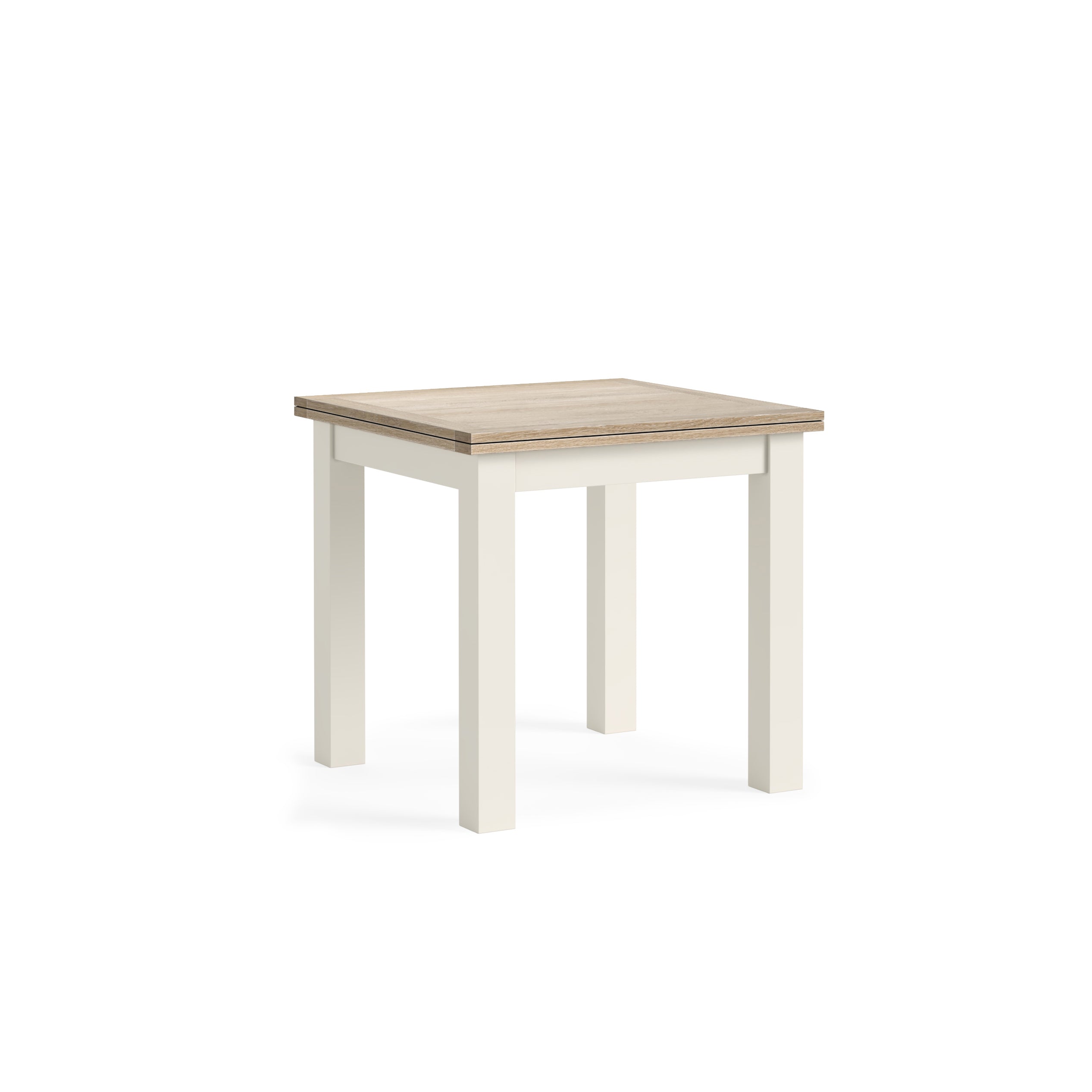 Somerton Coconut White Oak Wood Square Extending Dining Table 80/160cm