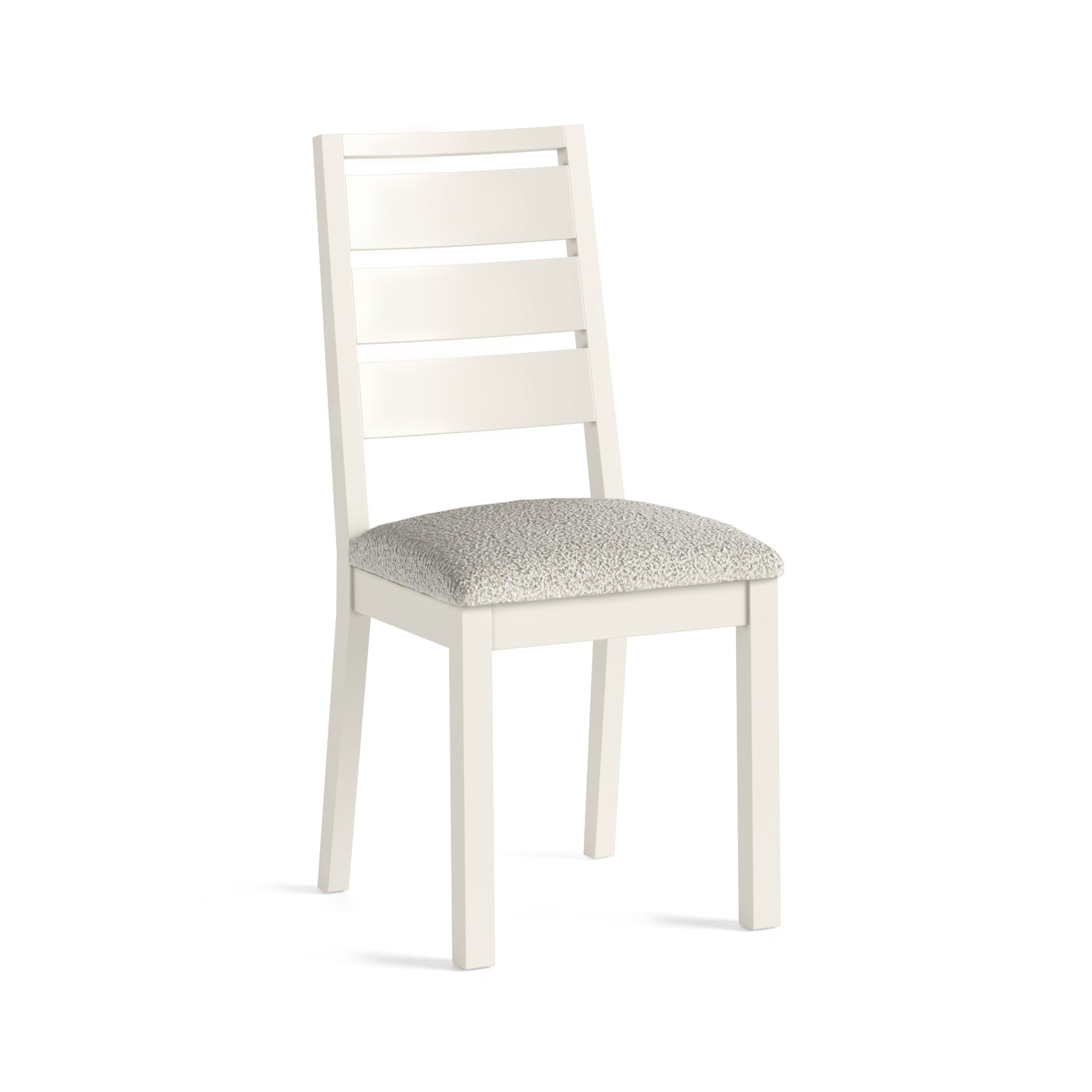 Set of 2 Somerton Coconut White Oak Wood White Boucle Dining Chairs