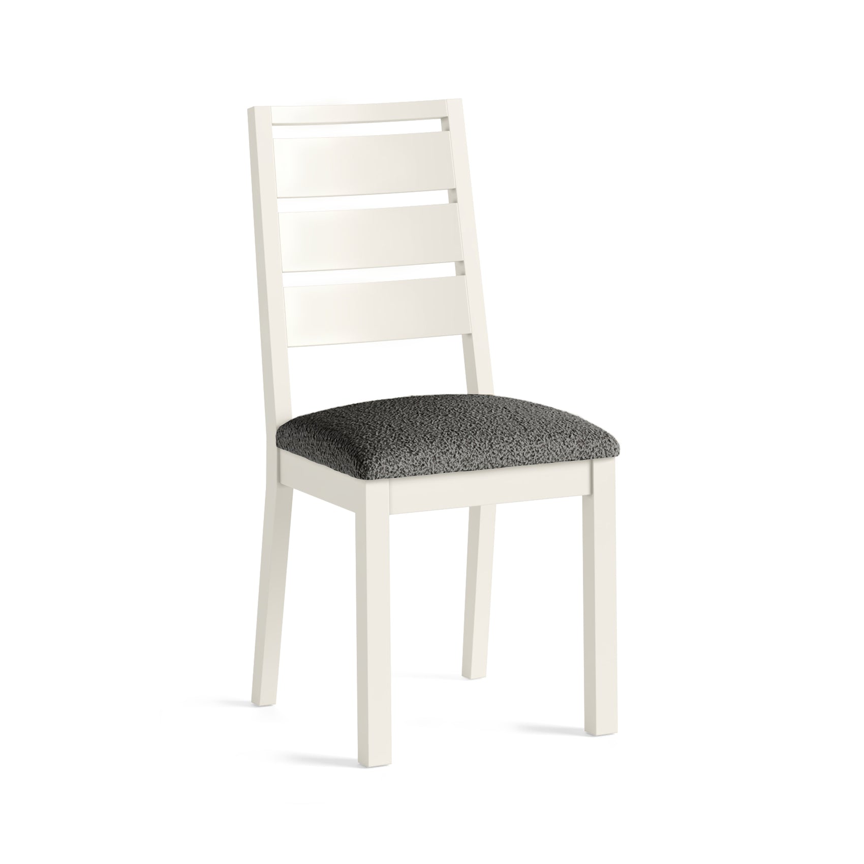 Set of 2 Somerton Coconut White Oak Wood Grey Boucle Dining Chairs