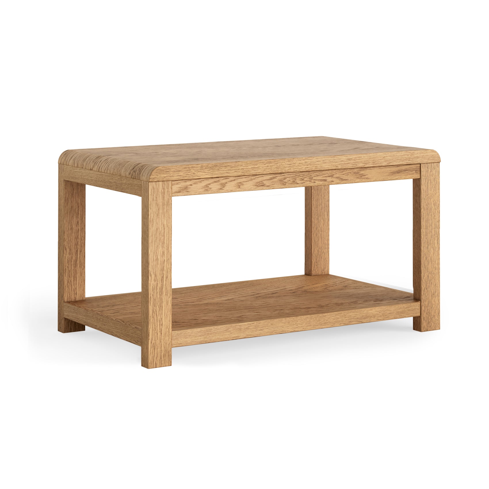Hadley Oak Wood Rectangle Coffee Table with Shelf