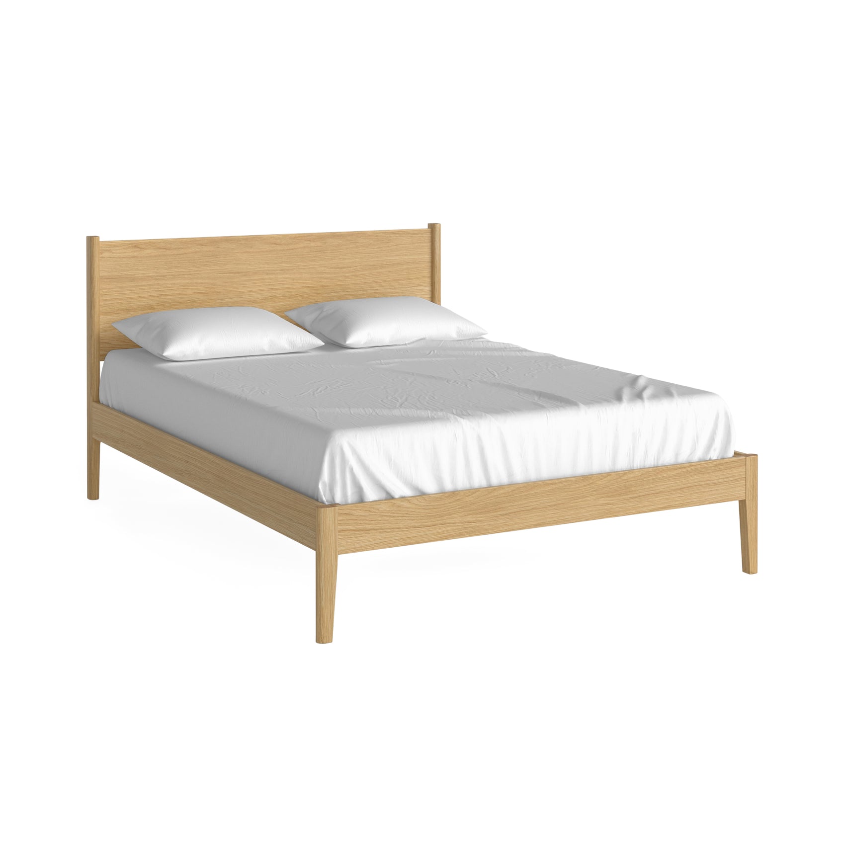 Madison Natural Oak Wood King Size Bed Panelled