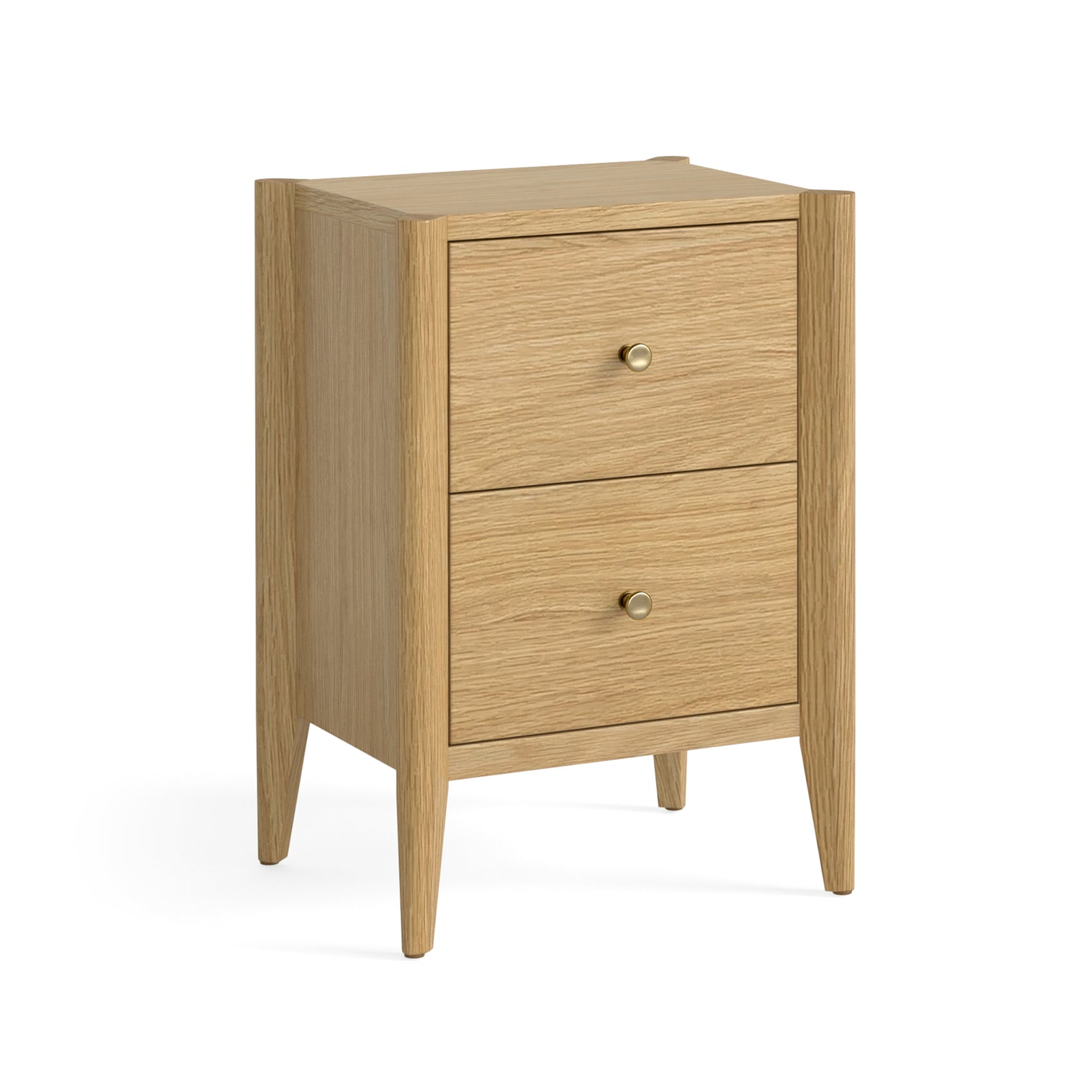 Madison Natural Oak Wood 2 Drawer Bedside Table
