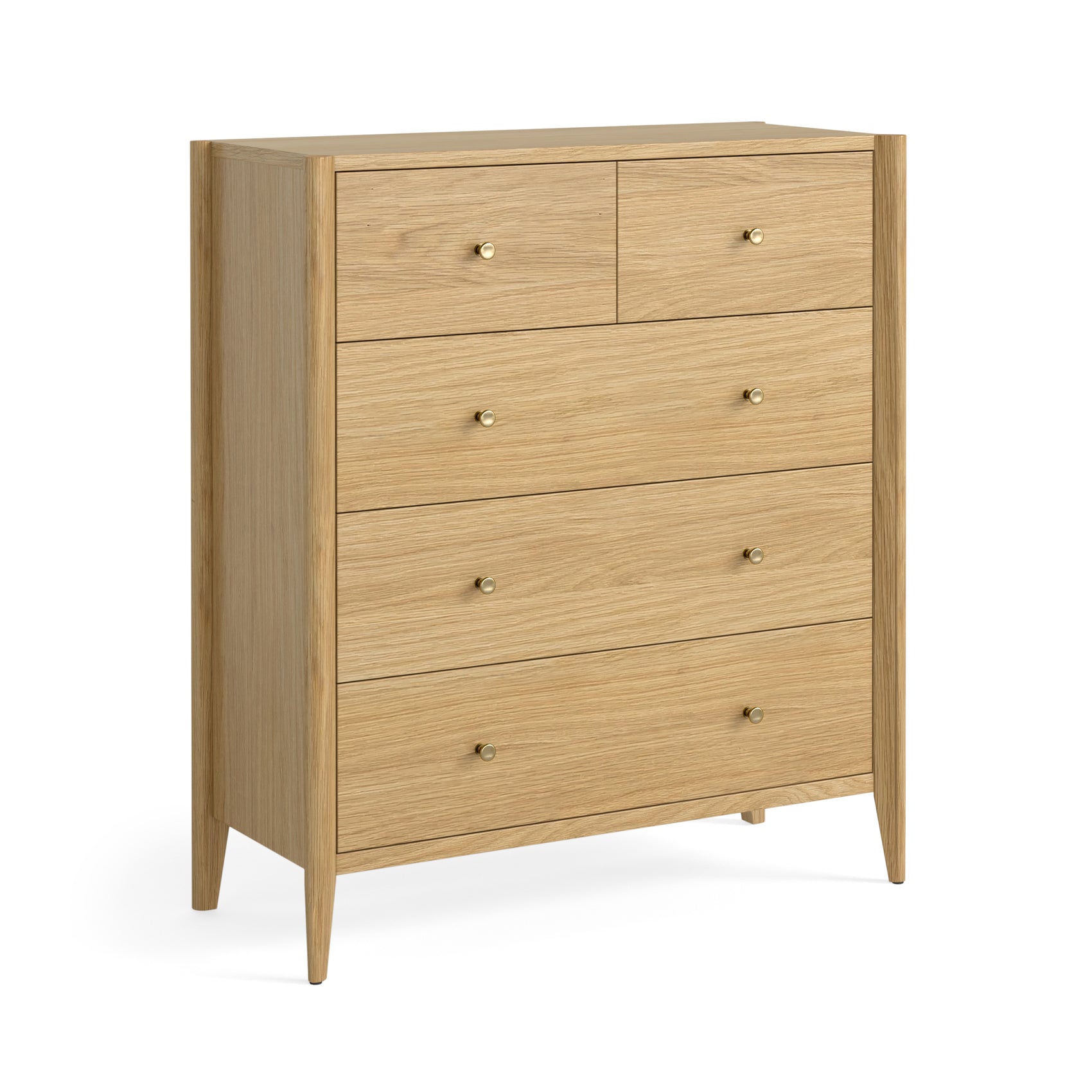 Madison Natural Oak Wood 2 Over 3 Drawer Chest