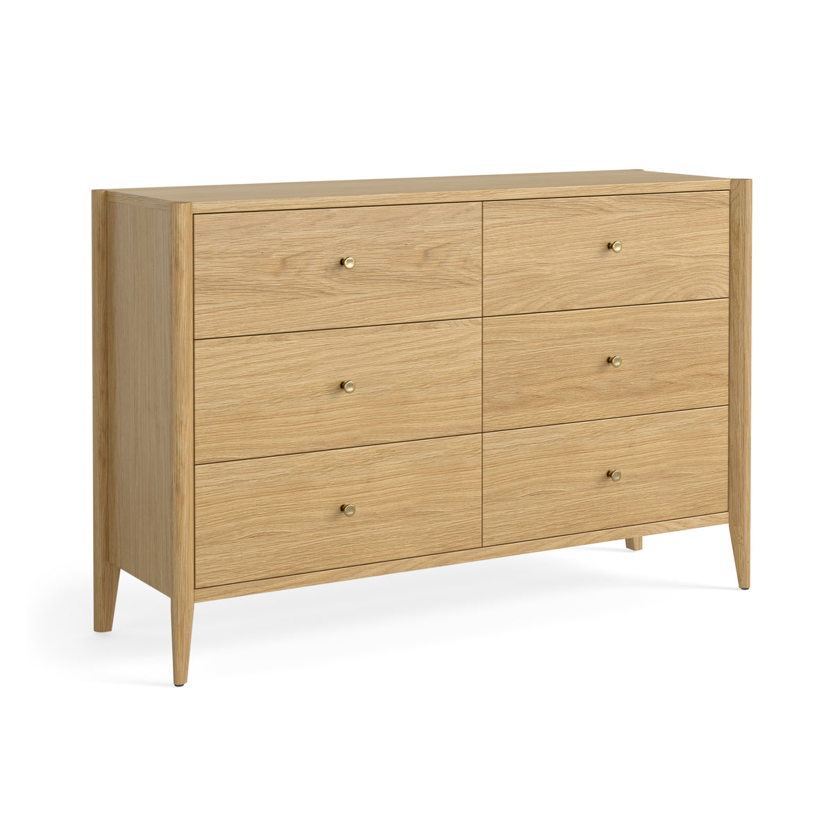 Madison Natural Oak Wood 6 Drawer Chest