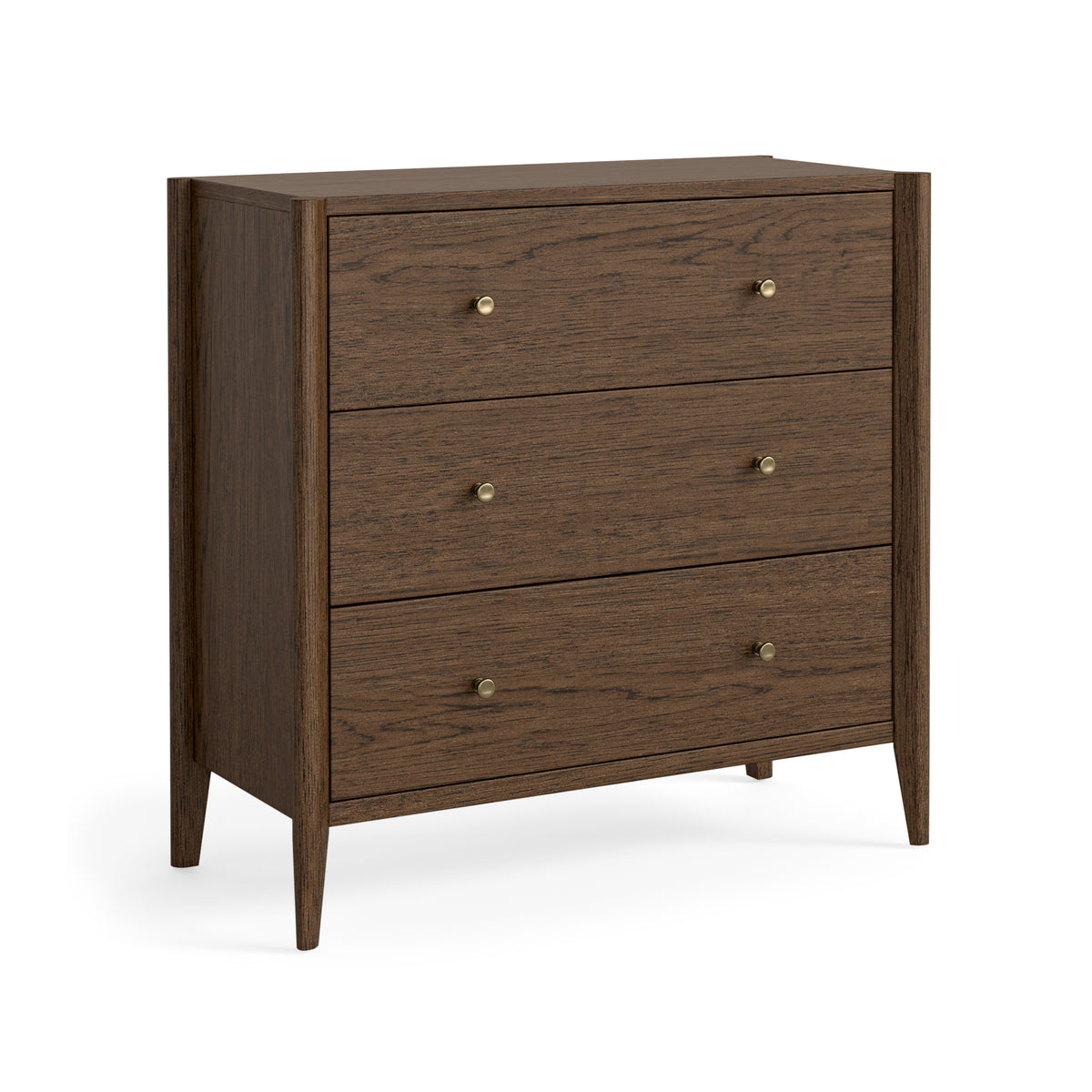 Madison Brown Oak Wood 3 Drawer Chest