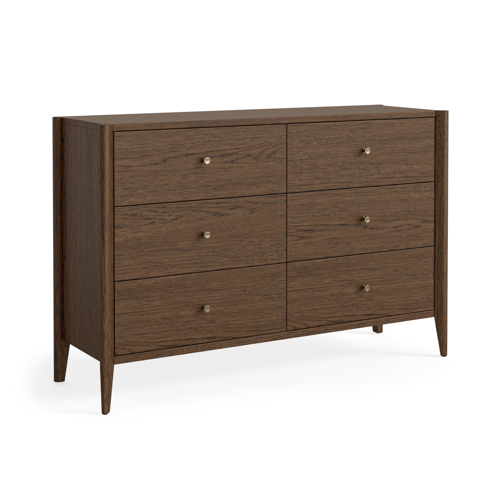 Madison Brown Oak Wood 6 Drawer Chest