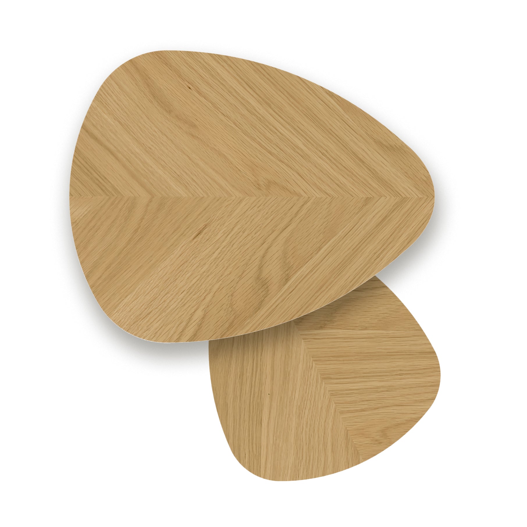 Florenza Oak Wood Side Tables Nest
