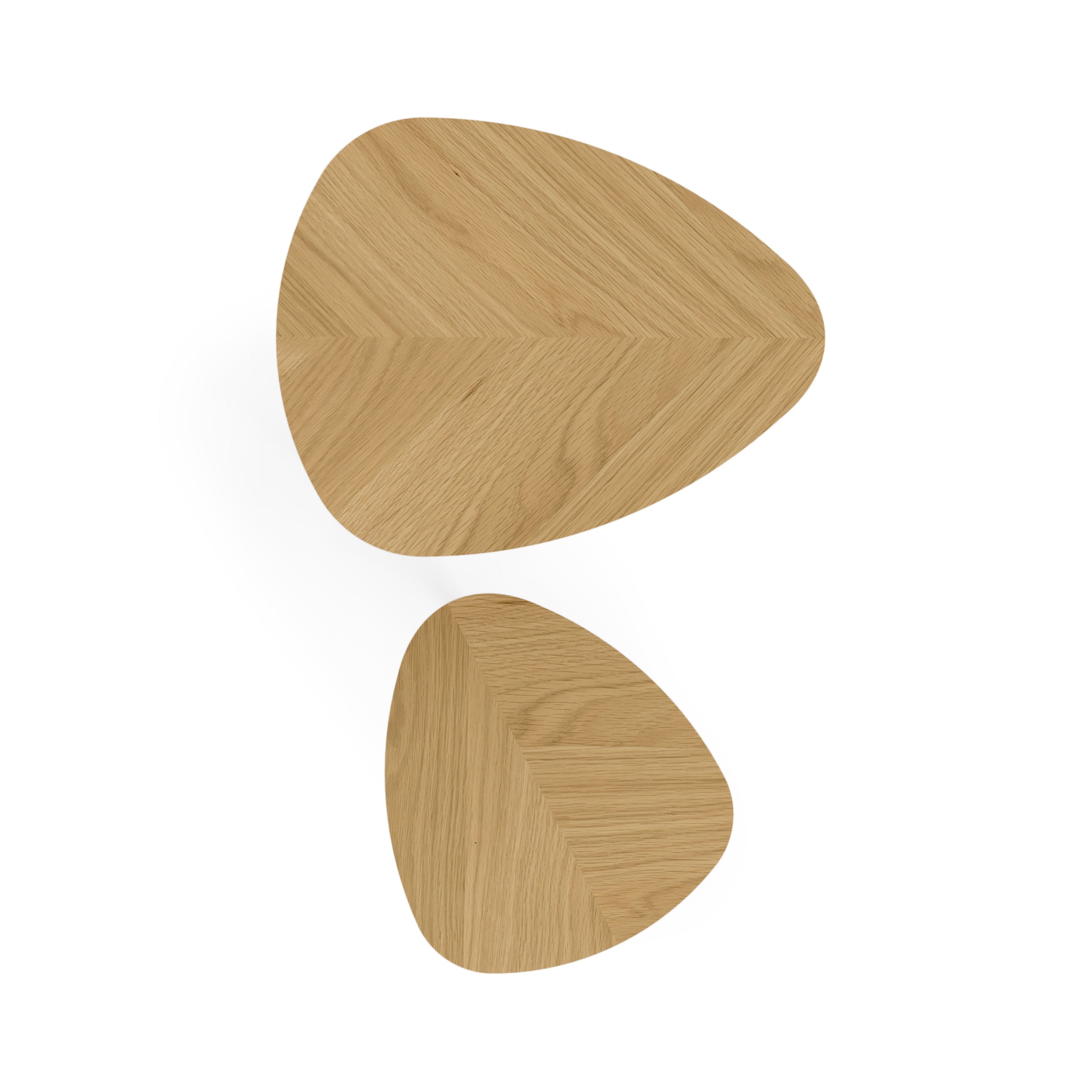Florenza Oak Wood Side Tables Nest