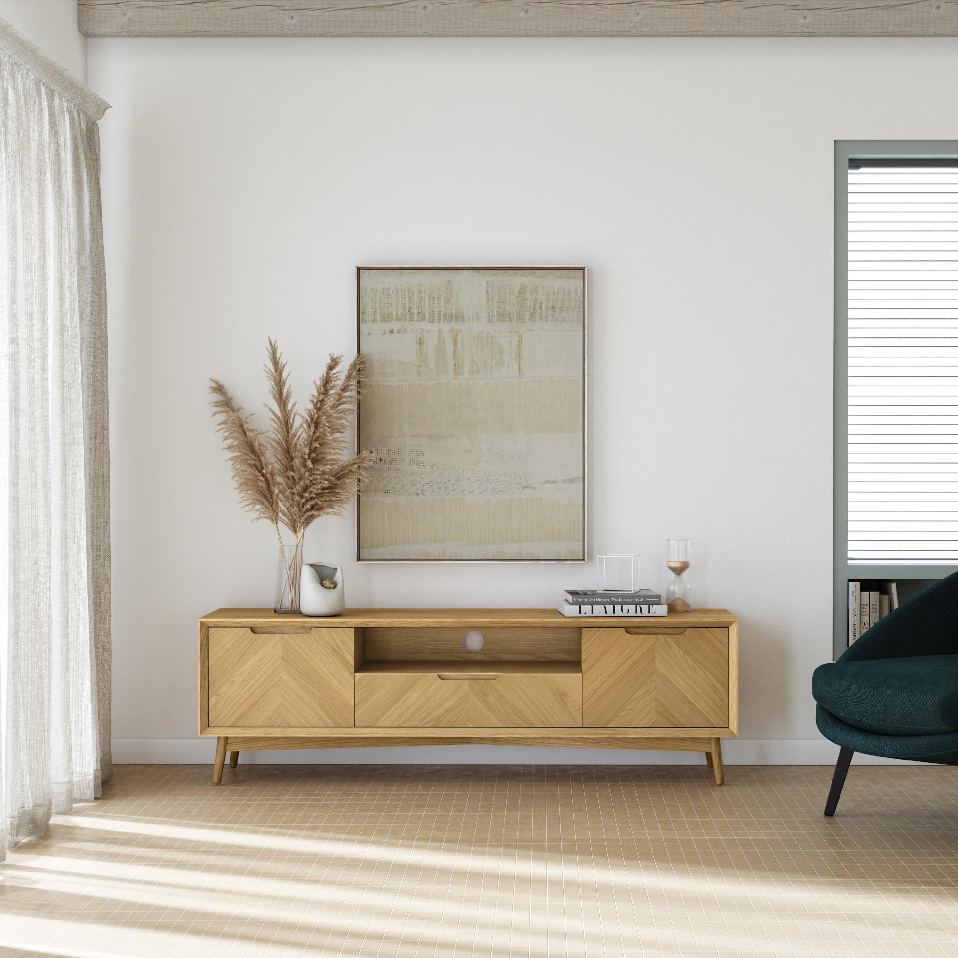 Florenza Oak Wood Large TV Unit