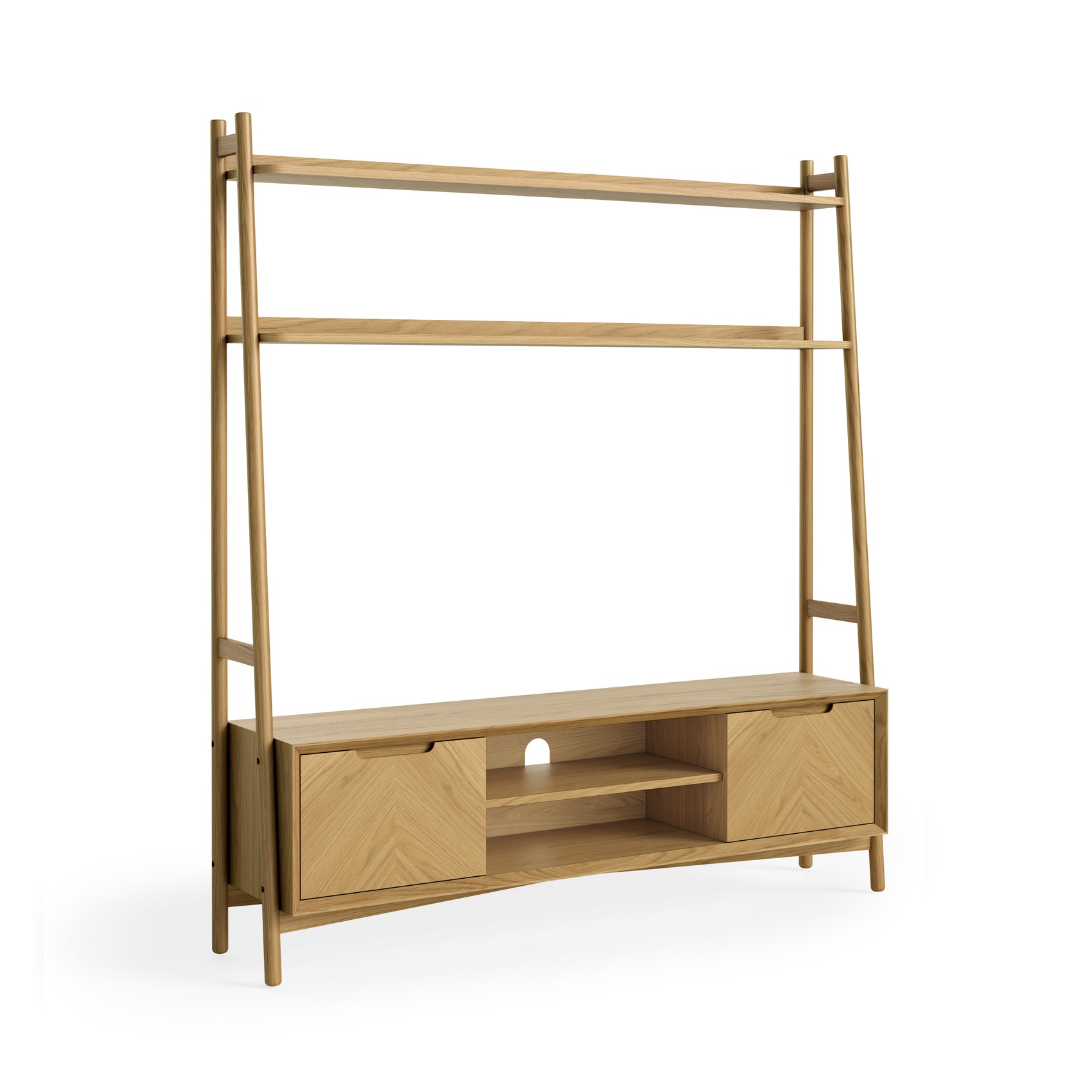 Florenza Oak Wood Tv Display Cabinet