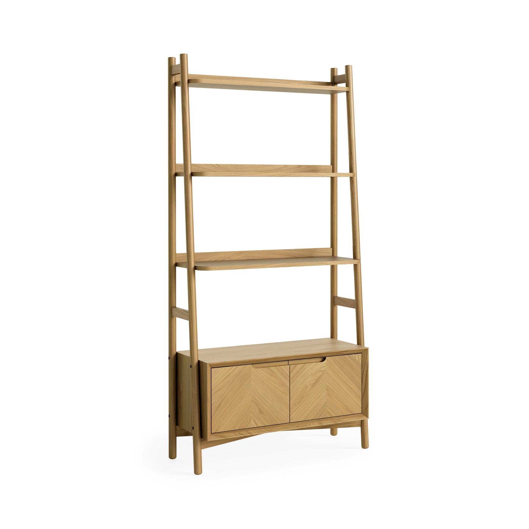 Florenza Oak Wood Ladder Bookshelf W880