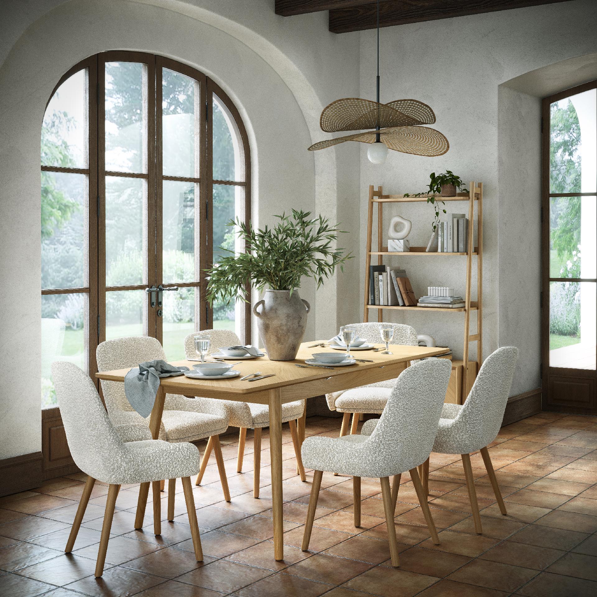 Florenza Oak Wood Small Extending Dining Table 140/190cm