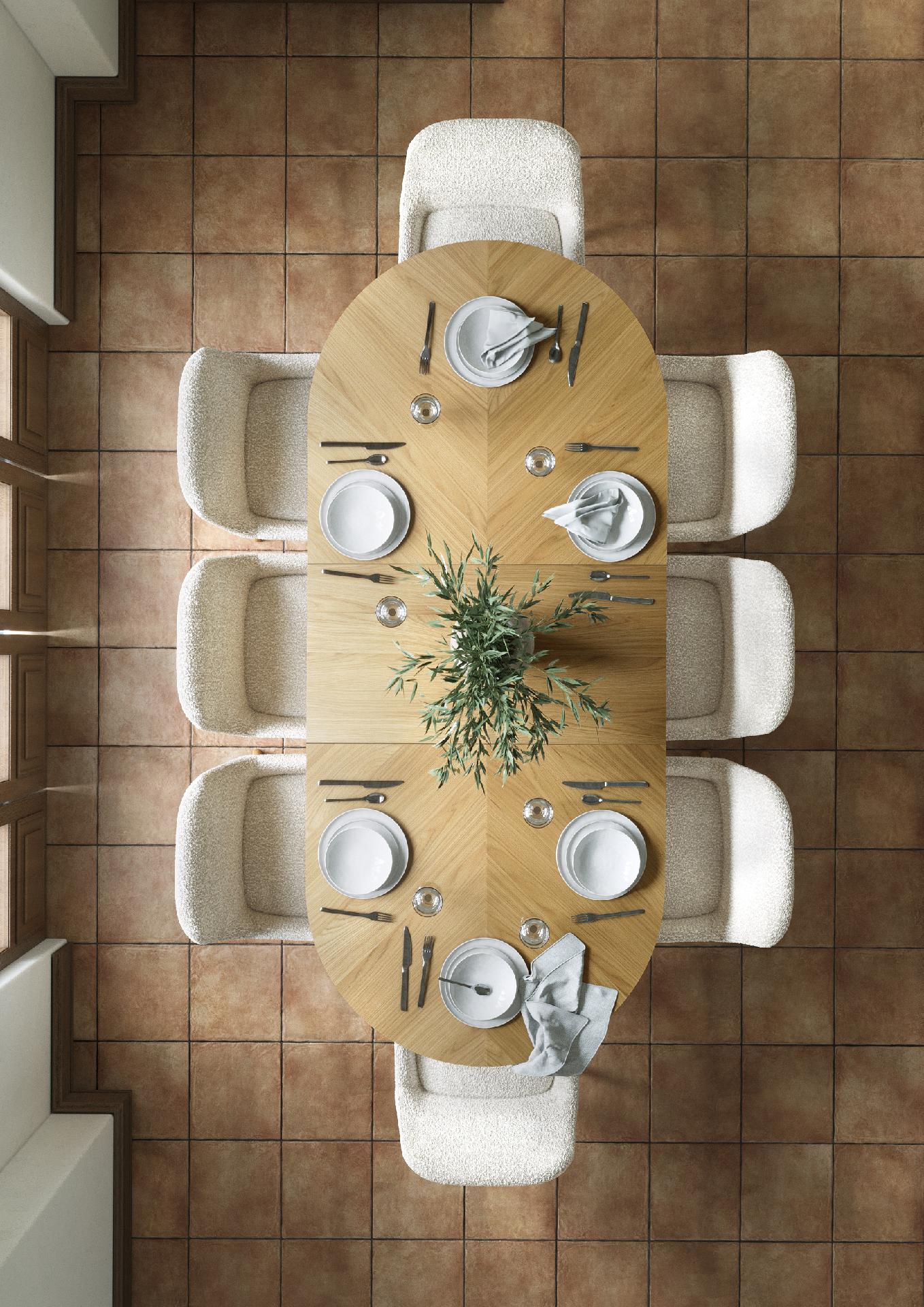 Florenza Oak Wood Oval Extending Dining Table 180/230cm