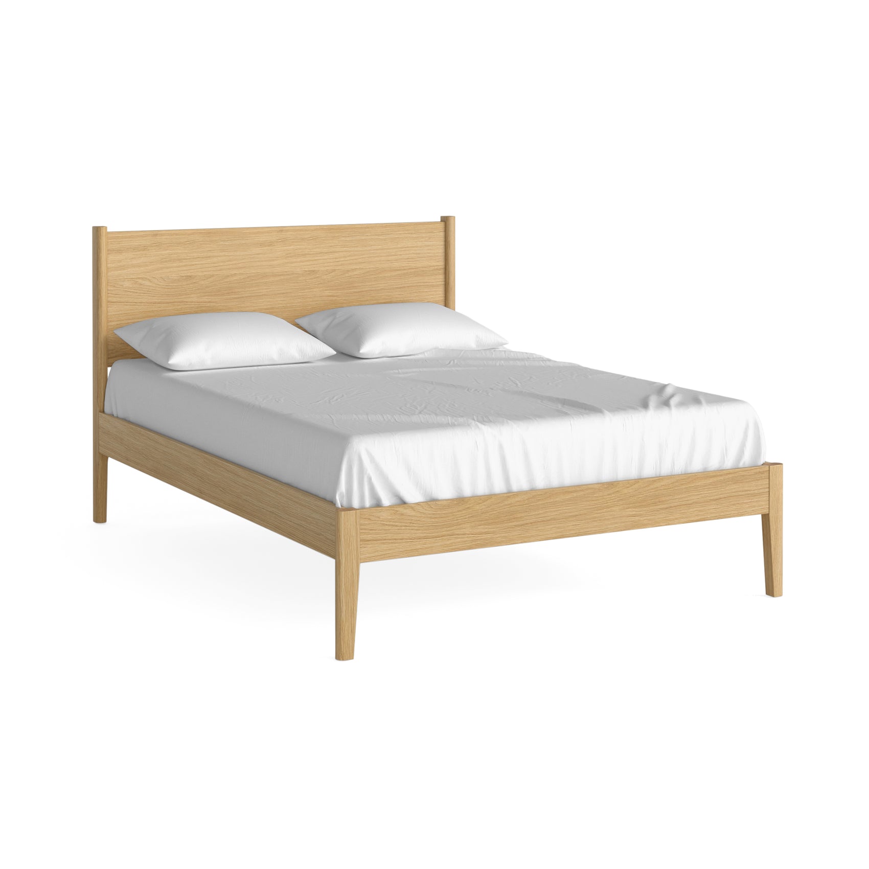 Madison Natural Oak Wood Double Bed Panelled