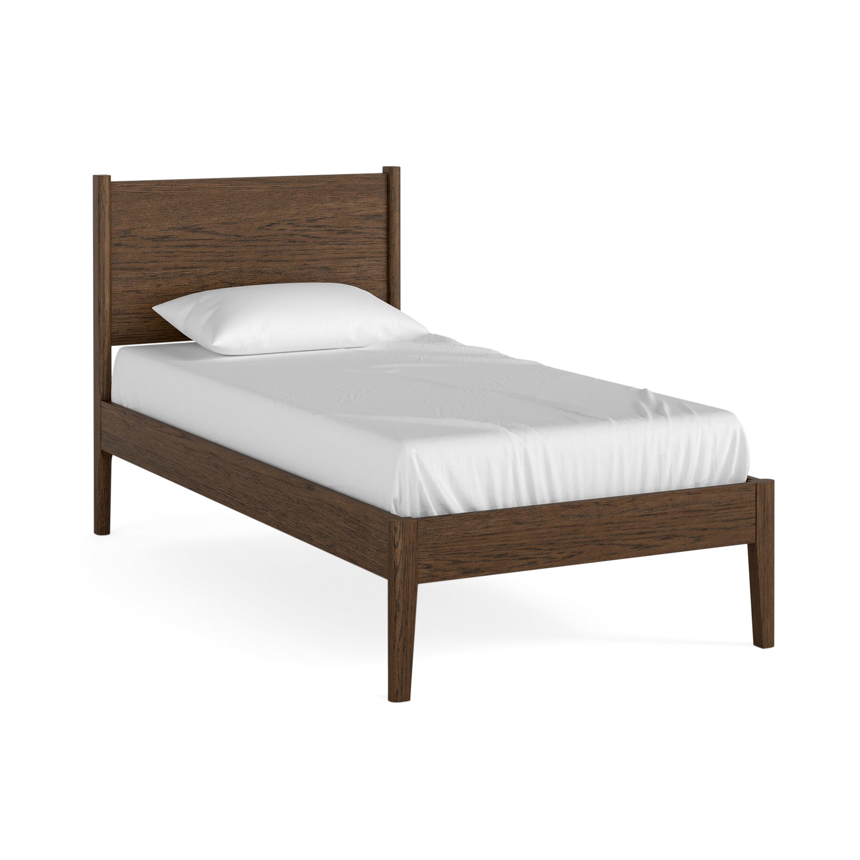 Madison Brown Oak Wood 3' Single Bed Panelled