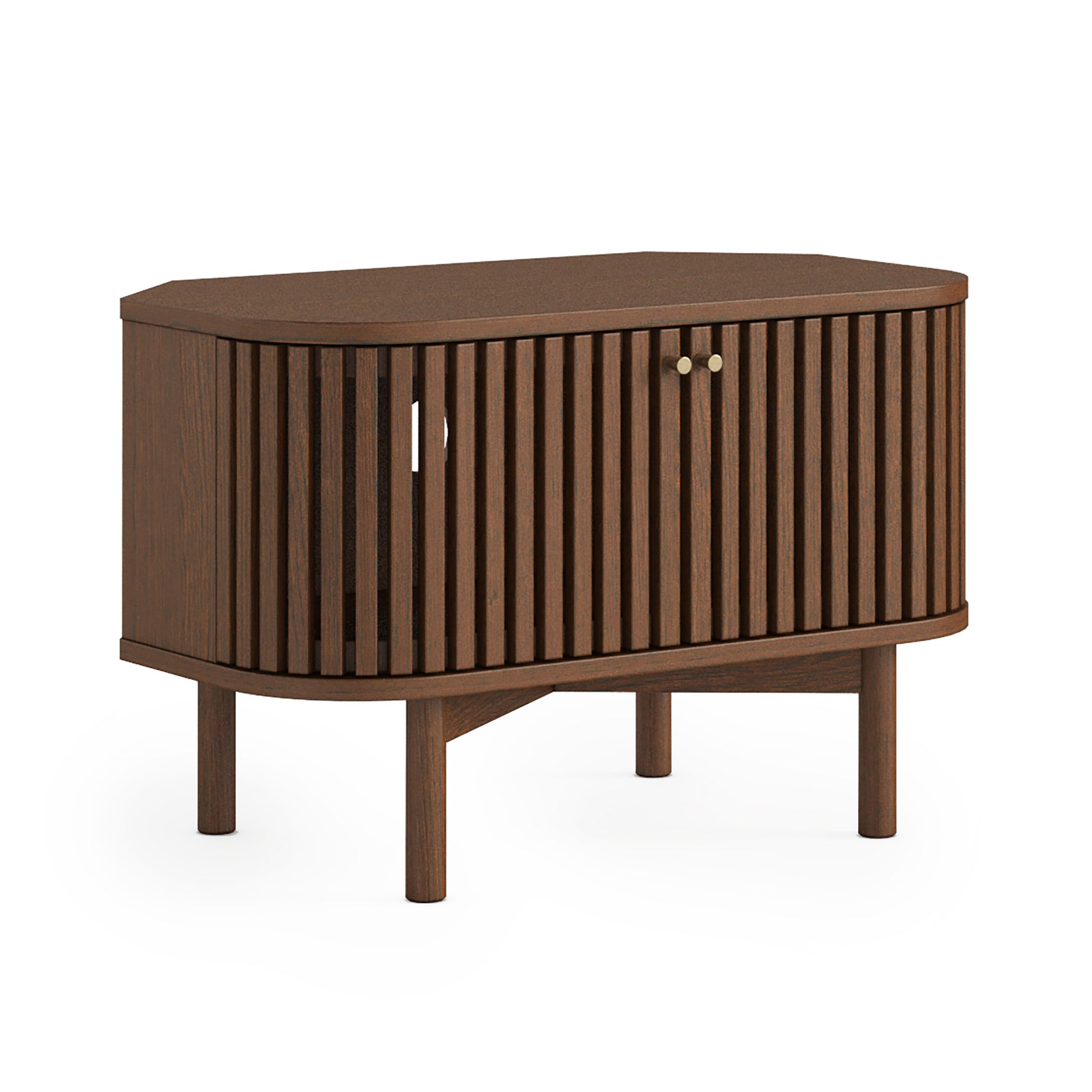 Colton Brown Wood Corner TV Unit